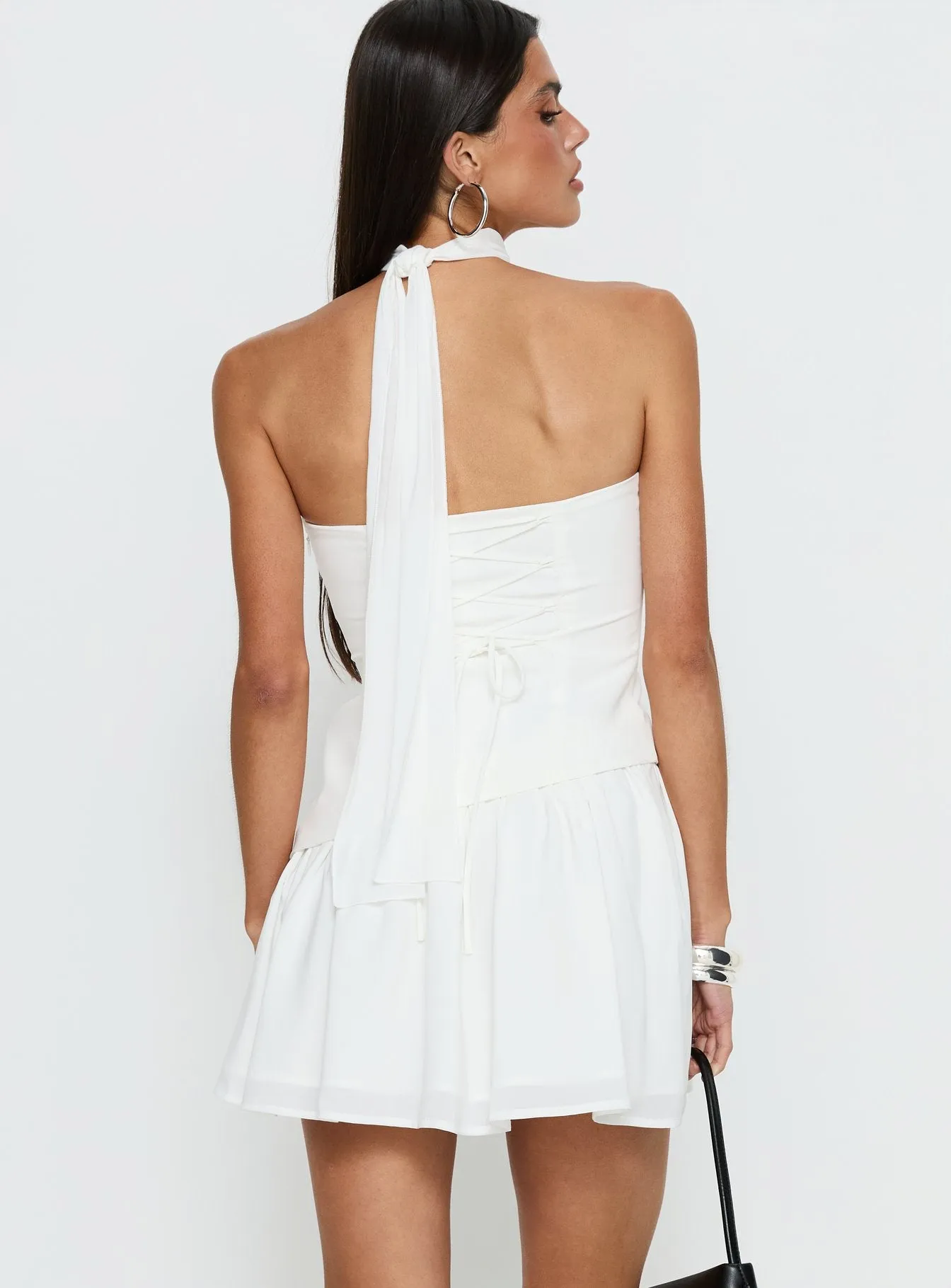 Odela Strapless Drop Waist Mini Dress White sold by Princess Polly product image thumbnail 5