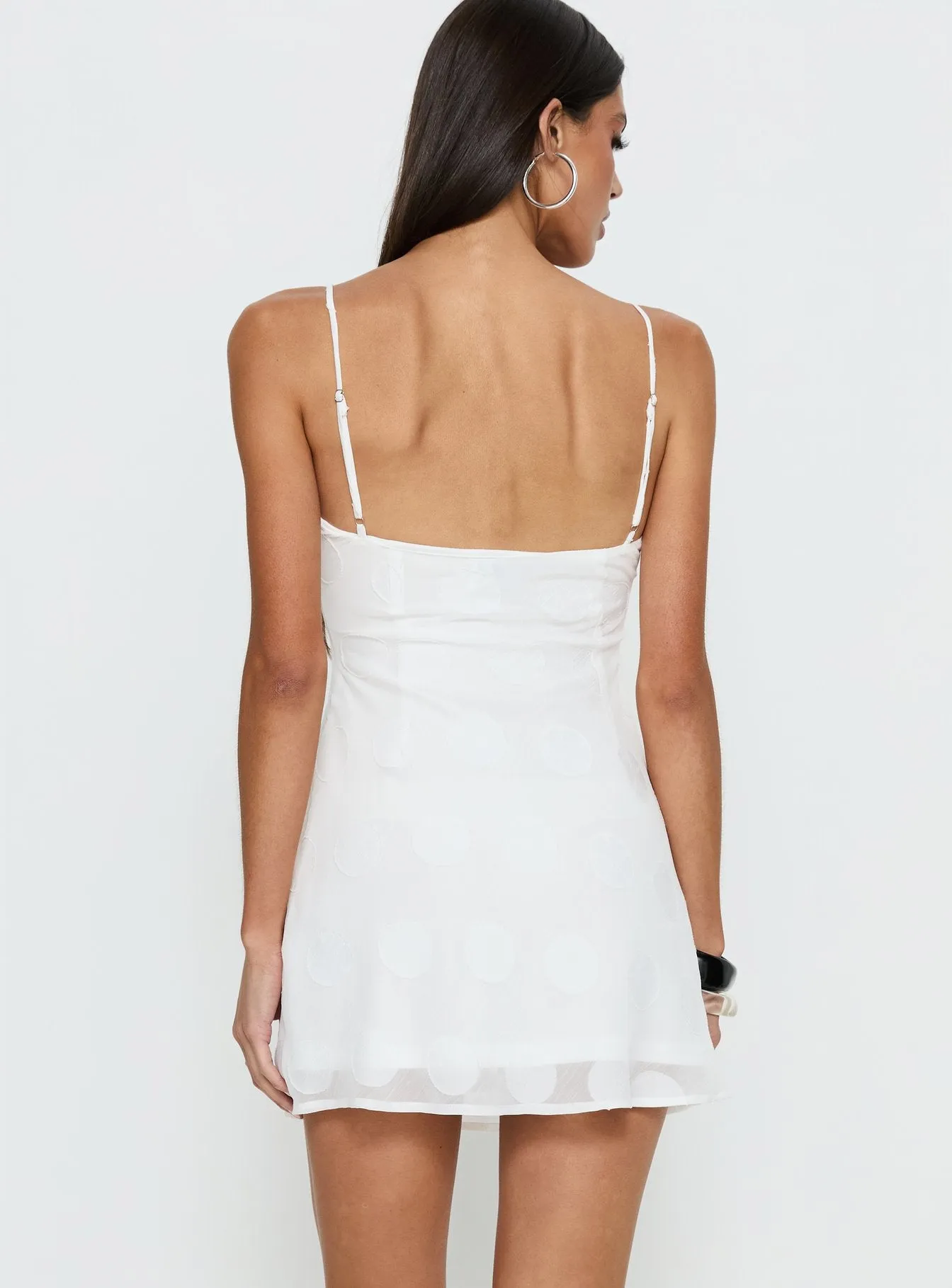 Lissie Scoop Mini Dress White Polka Dot sold by Princess Polly product image thumbnail 5