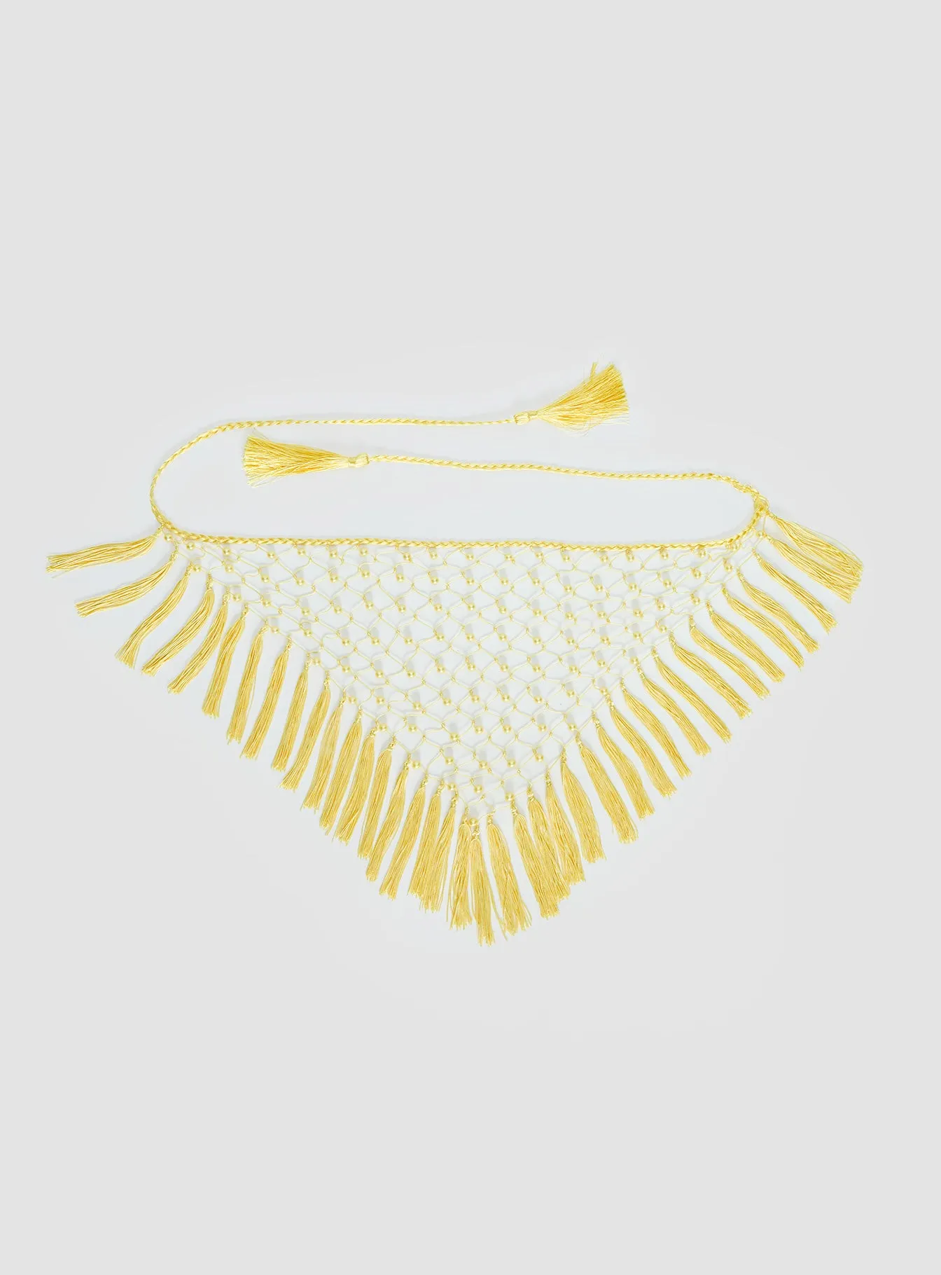 Lynnsey Beaded Tassel Wrap Belt Butter sold by Princess Polly product image thumbnail 2