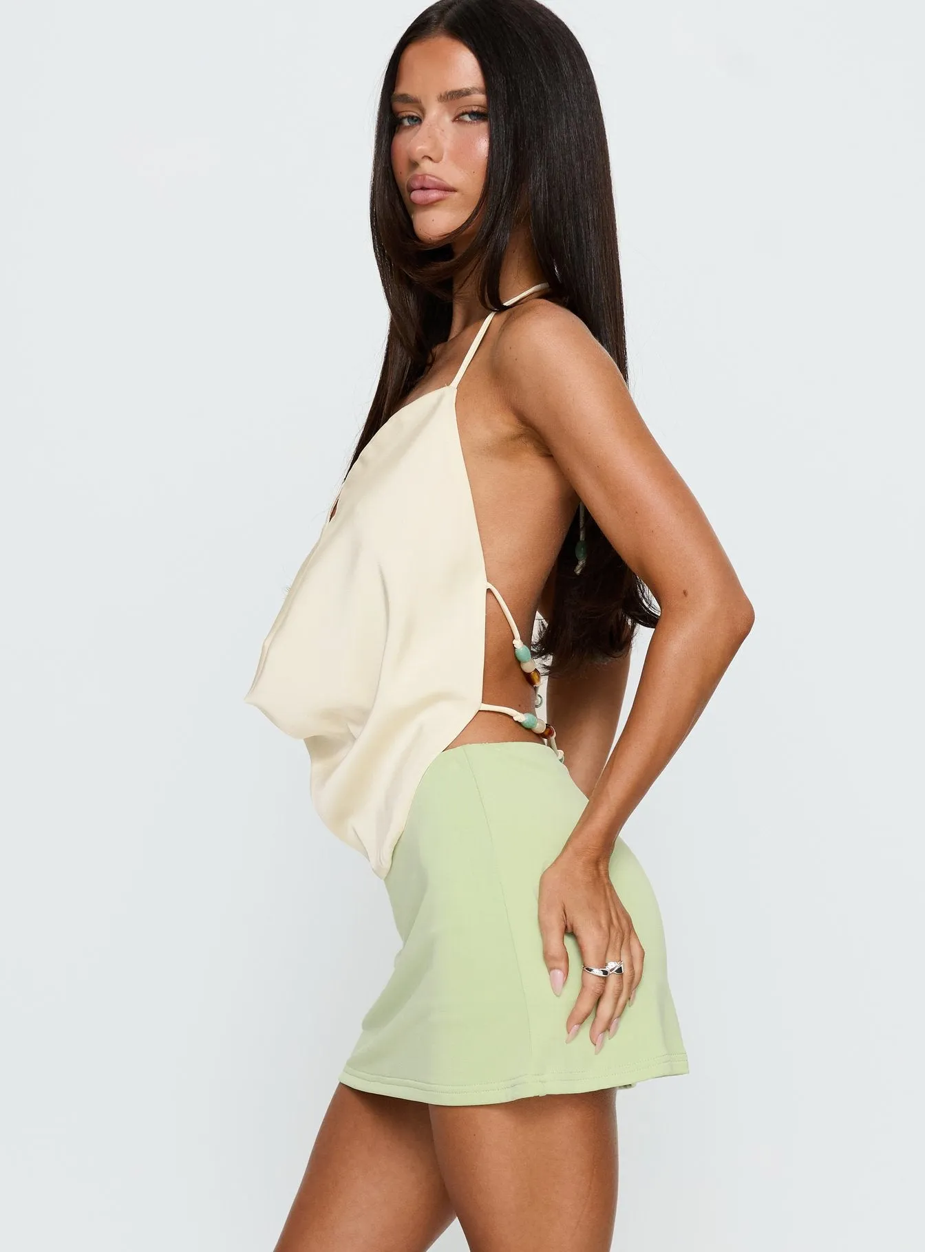 Brennah Jersey Mini Skort Pistachio sold by Princess Polly product image thumbnail 4