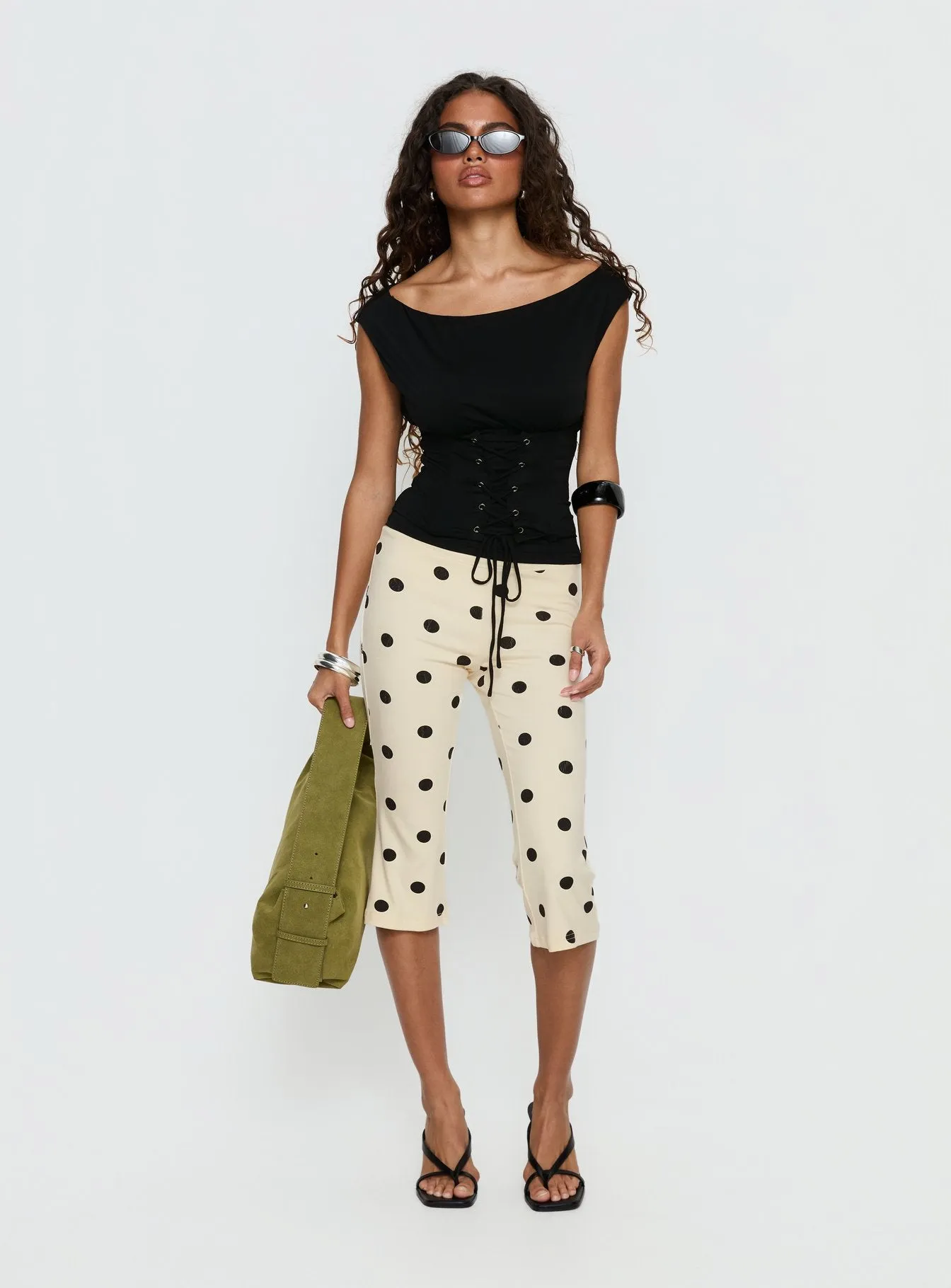 Samaira Capri Pant Cream Polka Dot sold by Princess Polly product image thumbnail 2