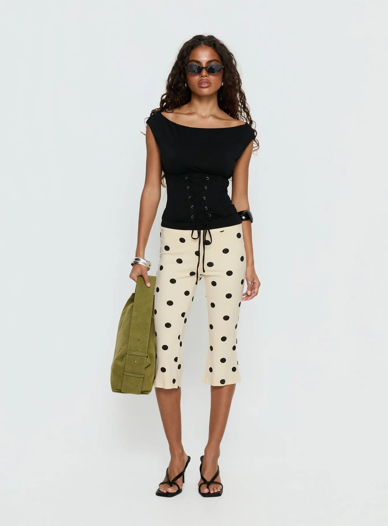 Samaira Capri Pant Cream Polka Dot sold by Princess Polly product image thumbnail 3