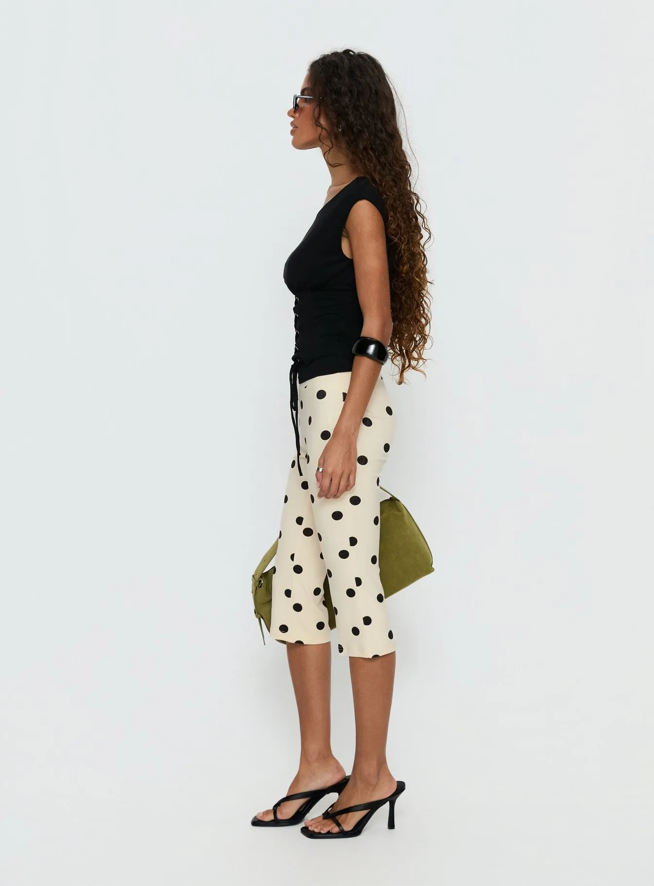 Samaira Capri Pant Cream Polka Dot sold by Princess Polly product image thumbnail 4
