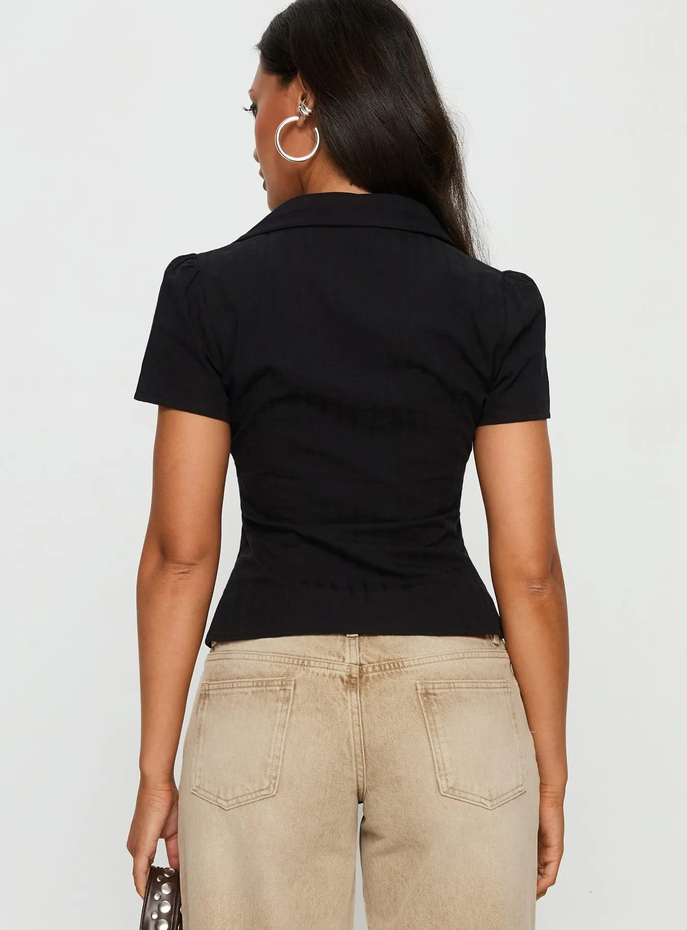 What A Show Button Up Top Black sold by Princess Polly product image thumbnail 5