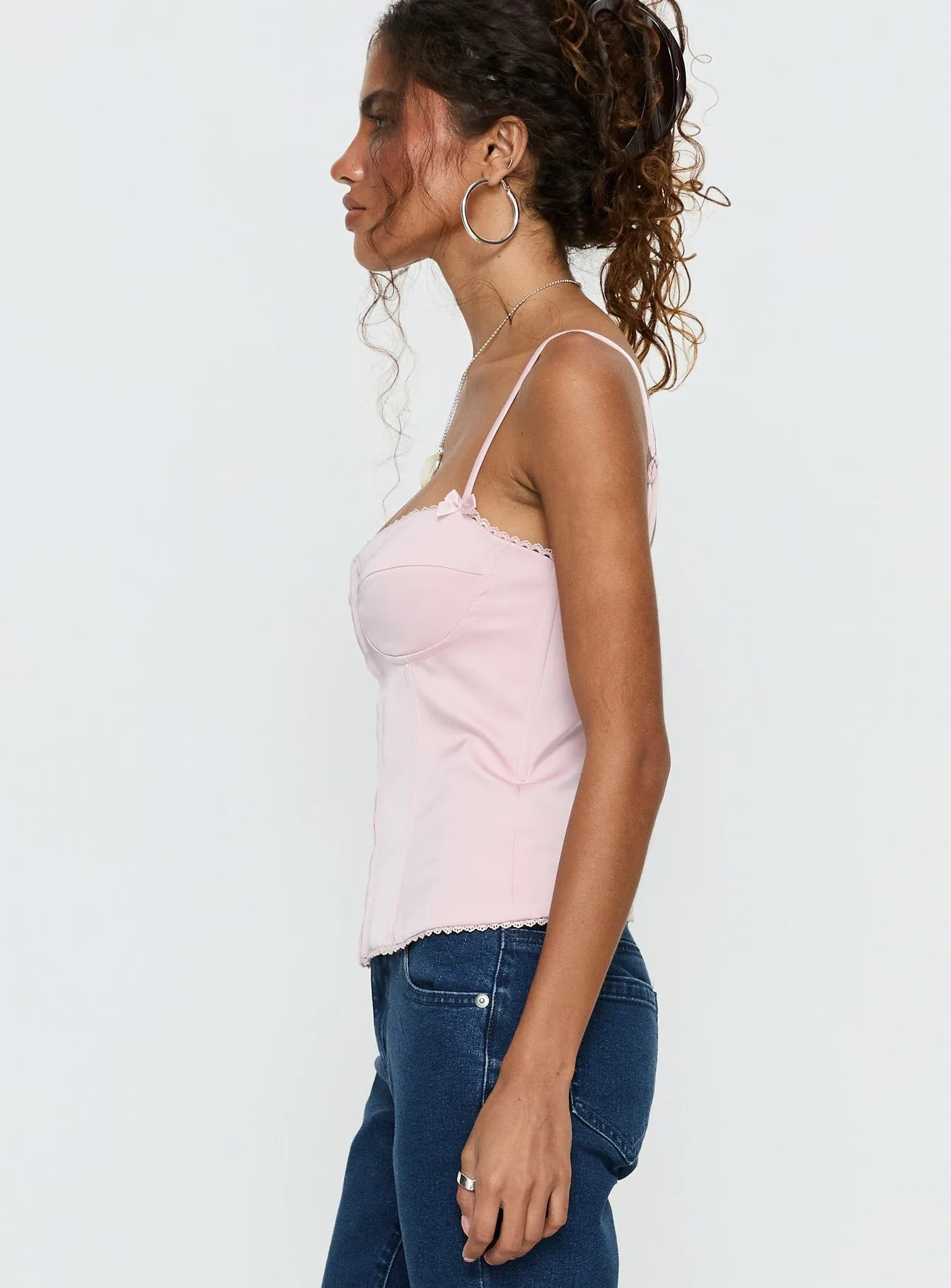 Maralyne Satin Corset Top Soft Pink sold by Princess Polly product image thumbnail 4