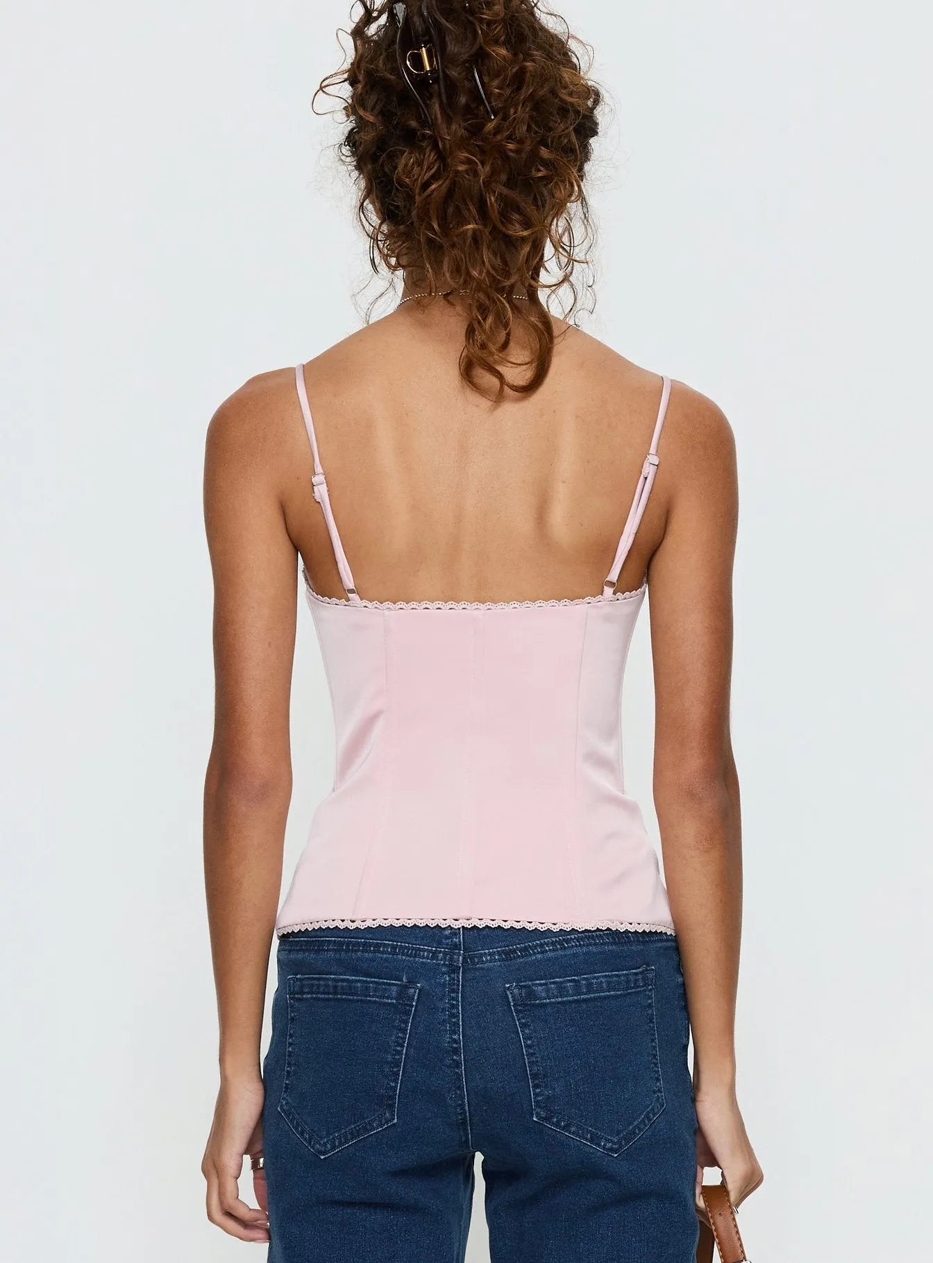 Maralyne Satin Corset Top Soft Pink sold by Princess Polly product image thumbnail 5