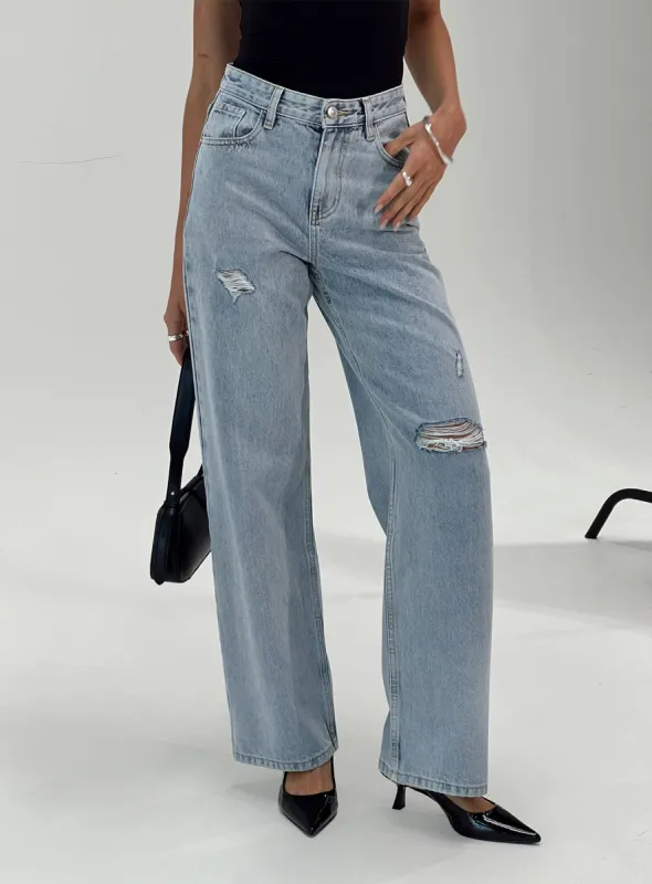 Beetle Ripped Jeans Light Wash sold by Princess Polly