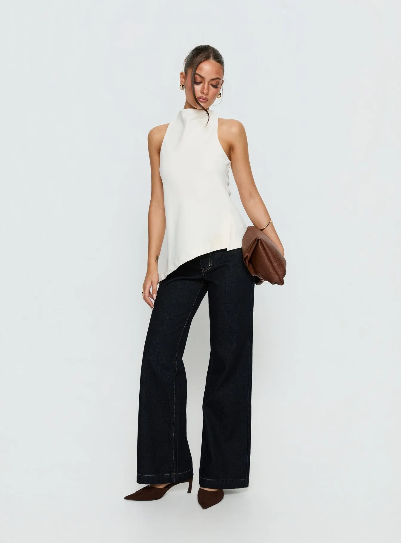 Days Get Dark Asymmetrical Top Cream sold by Princess Polly product image thumbnail 3