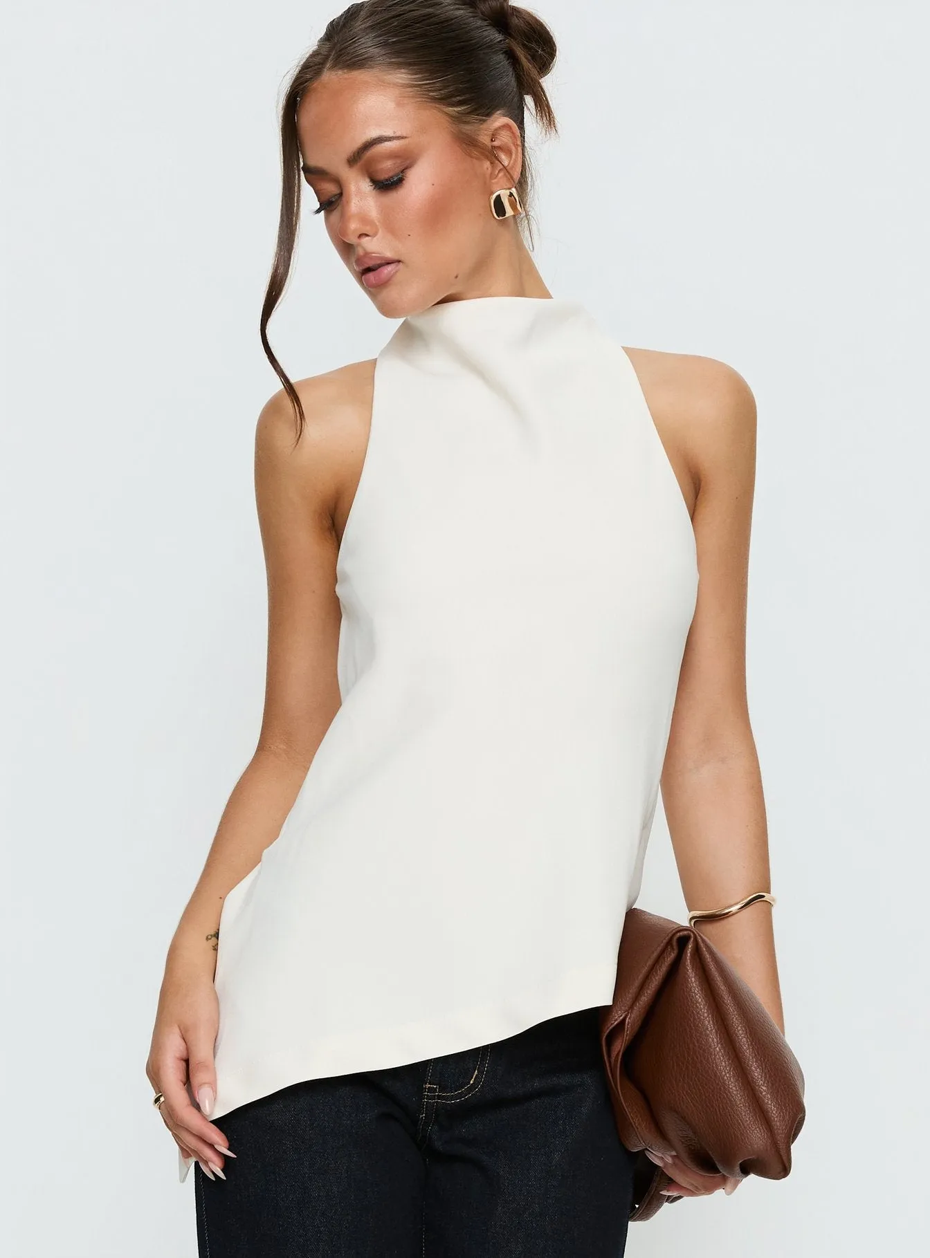 Days Get Dark Asymmetrical Top Cream sold by Princess Polly product image thumbnail 2