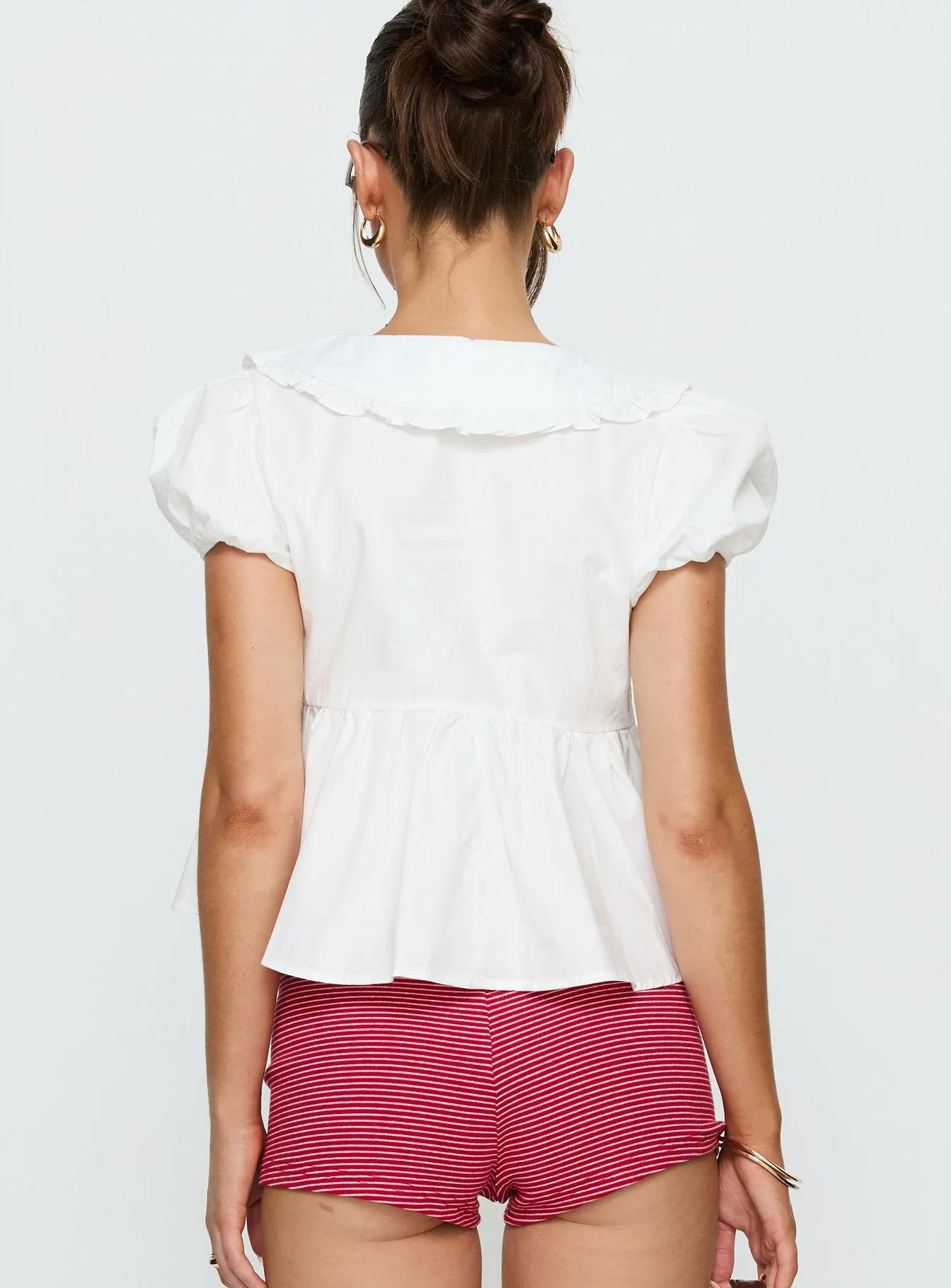 Dawes Oversized Collar Blouse Top White sold by Princess Polly product image thumbnail 5