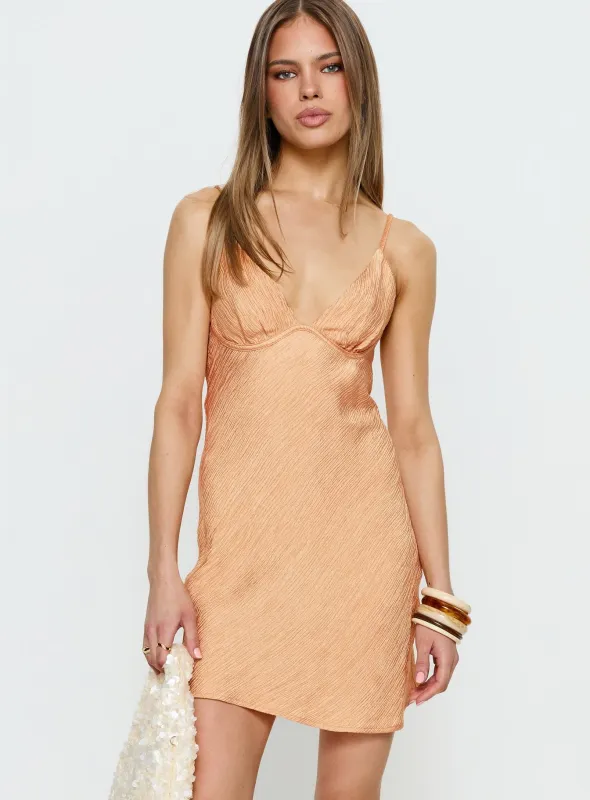 Makaia Balconette Mini Dress Sorbet Orange made by Princess Polly