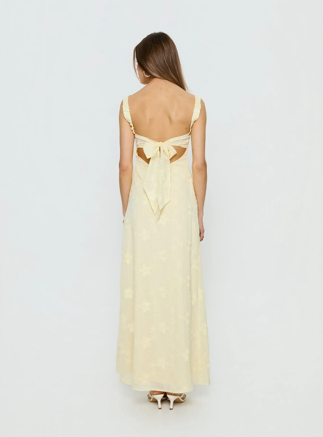 Maisone Broderie Maxi Dress Lemon sold by Princess Polly product image thumbnail 4