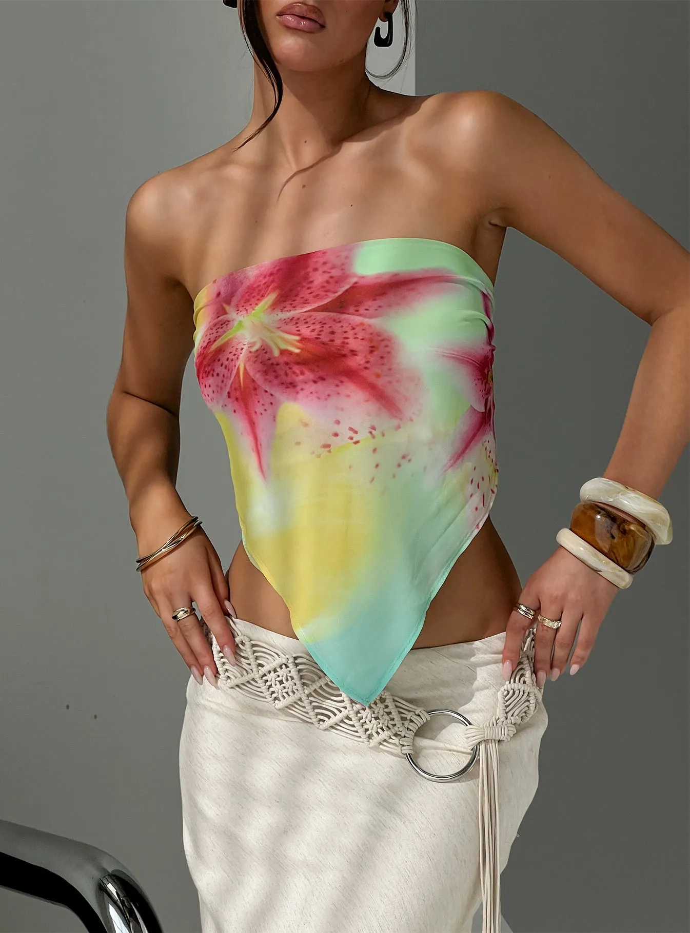 Nellie Hair Scarf Aqua Tropical sold by Princess Polly