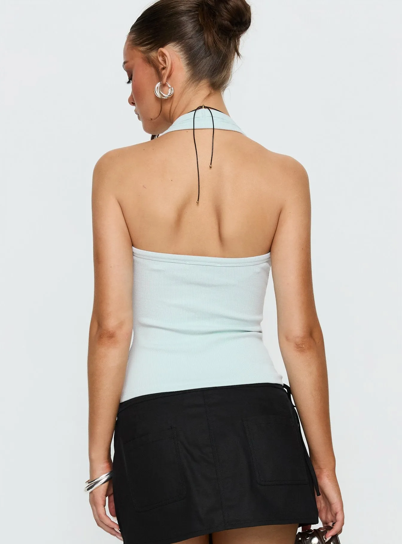 Baseline Scoop Halter Rib Tank Icy Blue sold by Princess Polly product image thumbnail 5