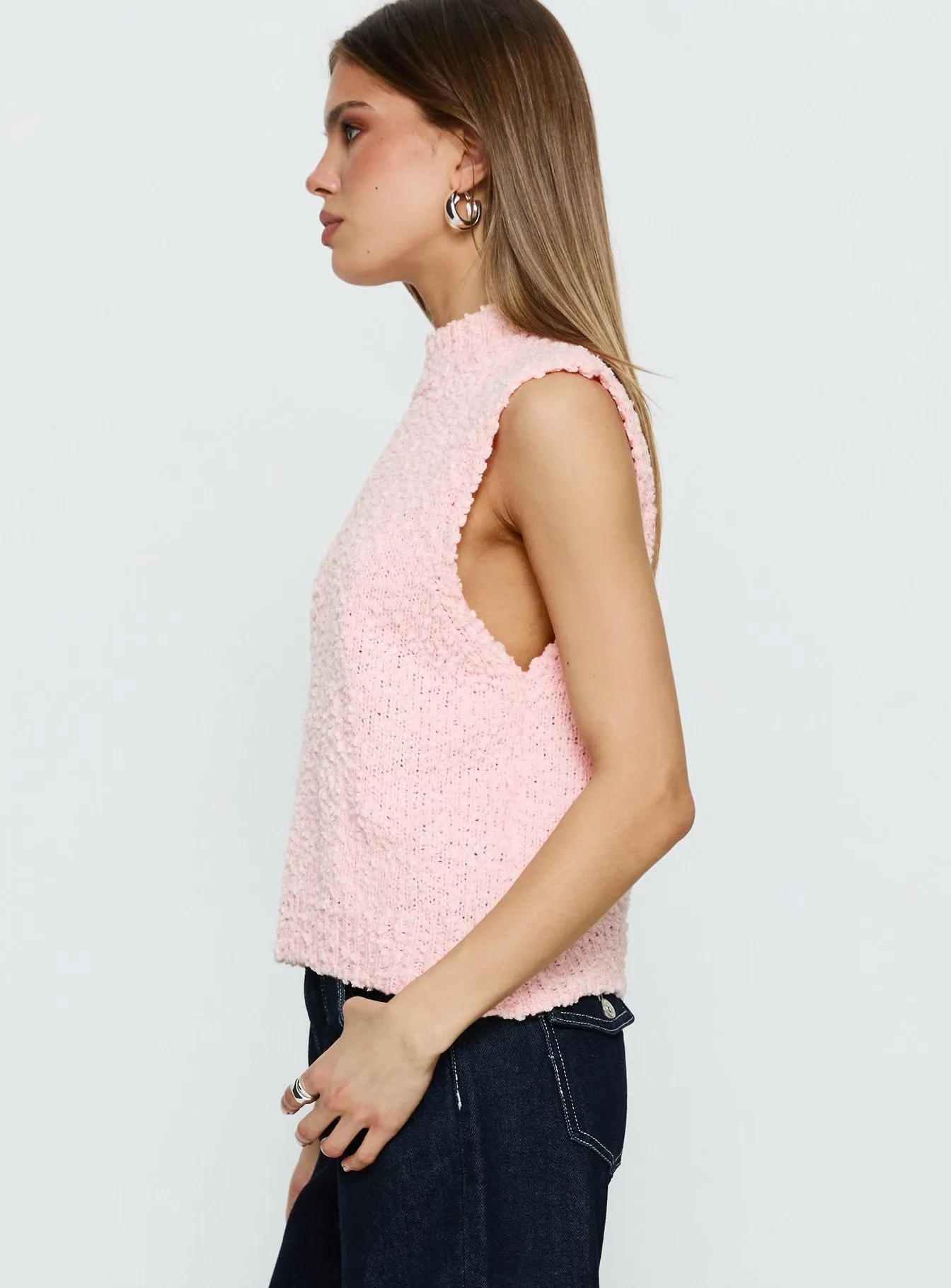 Lanette High Neck Sleeveless Top Soft Pink sold by Princess Polly product image thumbnail 3
