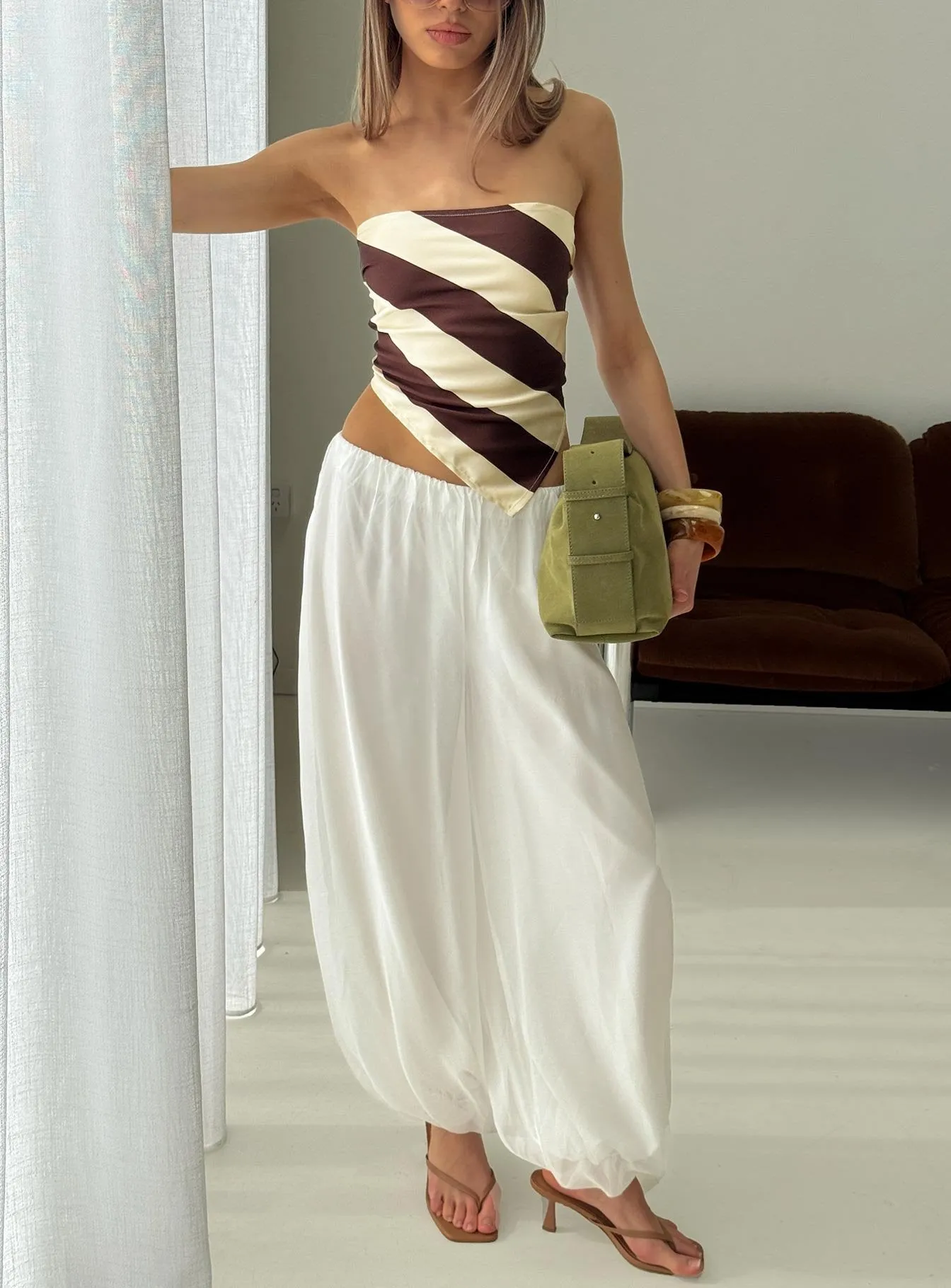 Mirosa Balloon Leg Pants White sold by Princess Polly