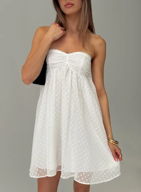 Kaimilla Strapless Sweetheart Mini Dress White sold by Princess Polly