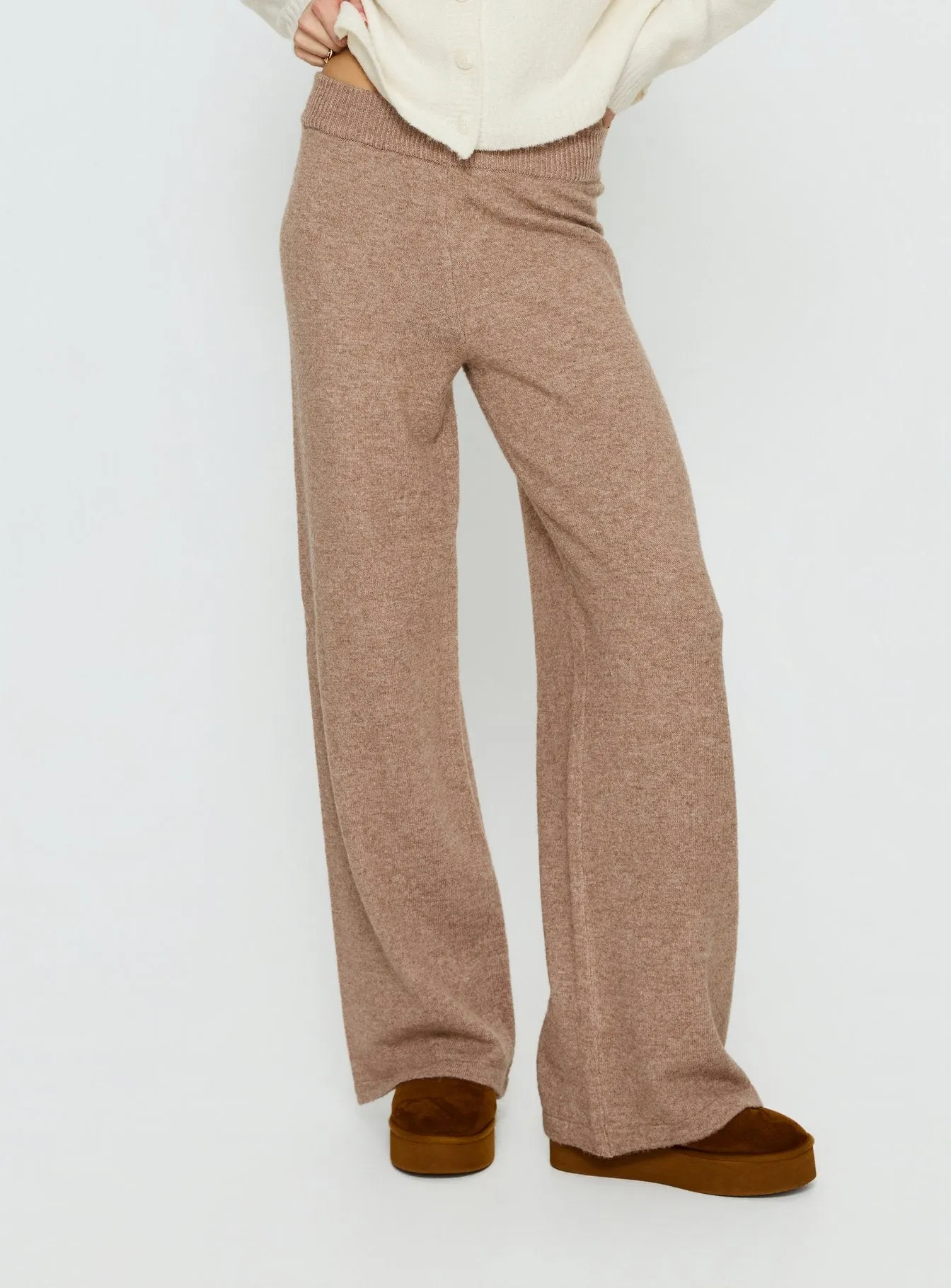 Bekki Wide Leg Knit Pant Mocha sold by Princess Polly product image thumbnail 2