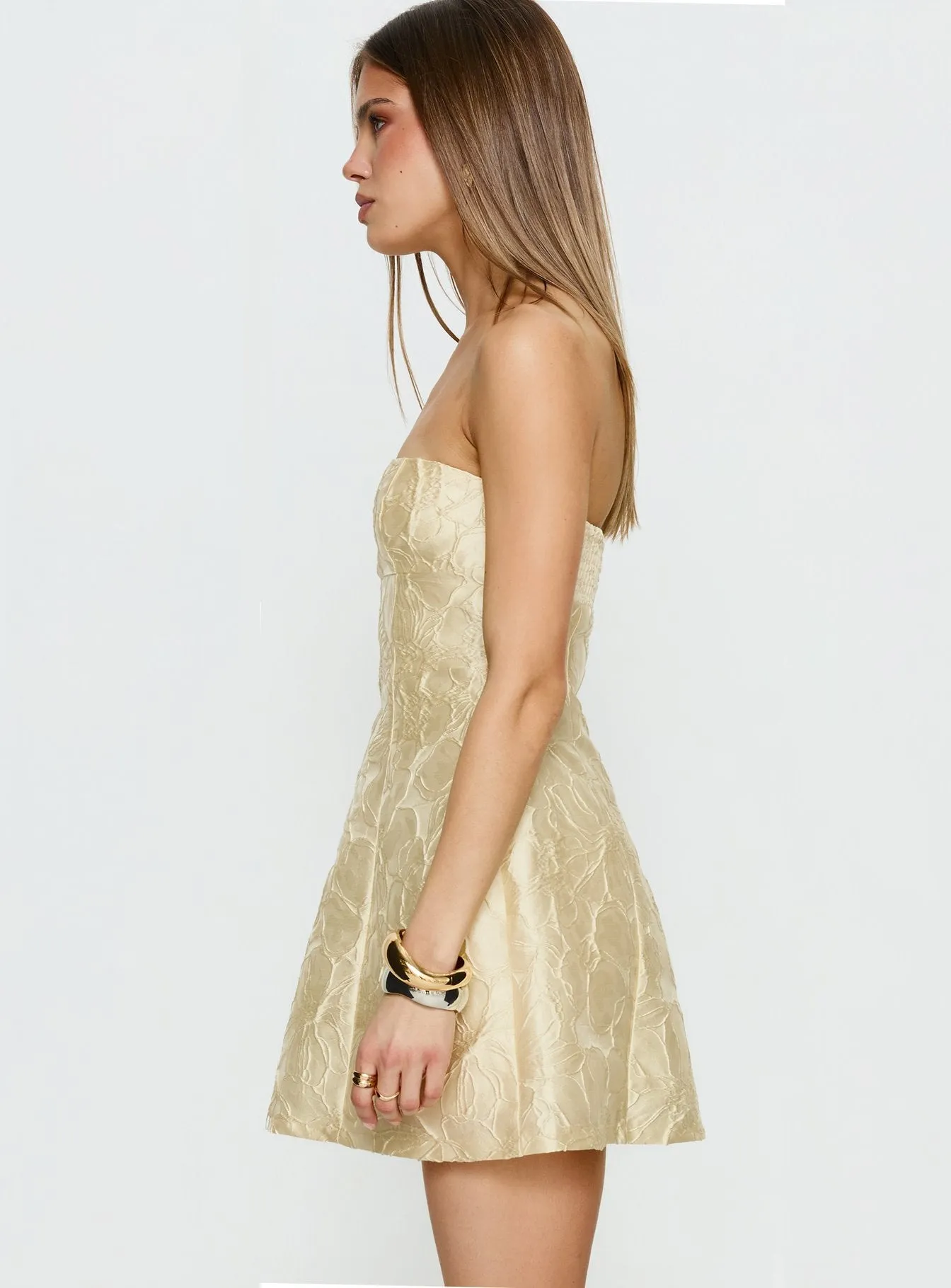 Cross Your Heart Strapless Mini Dress Lemon sold by Princess Polly product image thumbnail 3