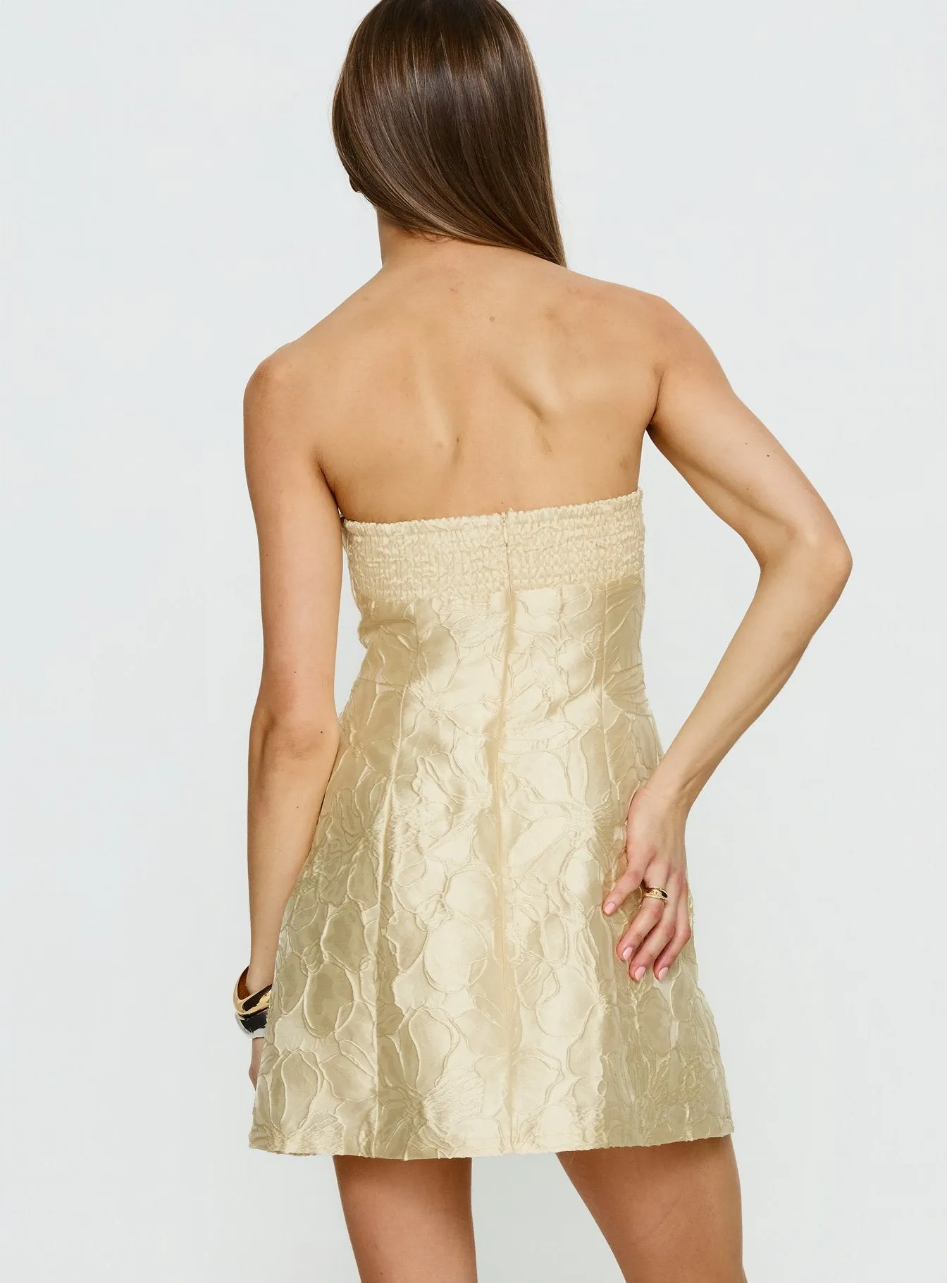 Cross Your Heart Strapless Mini Dress Lemon sold by Princess Polly product image thumbnail 4