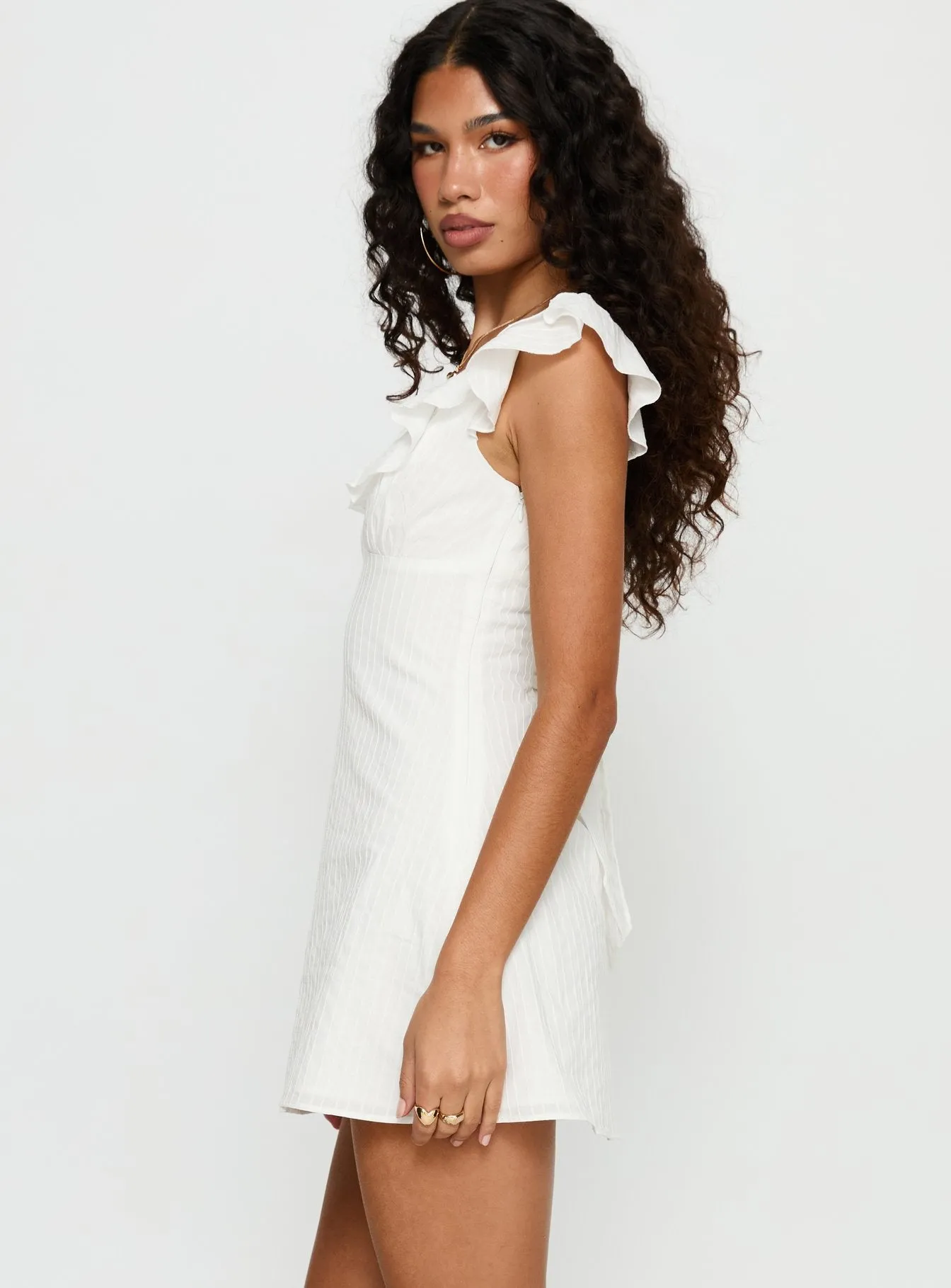 I Guess So Cotton Mini Dress White sold by Princess Polly product image thumbnail 4