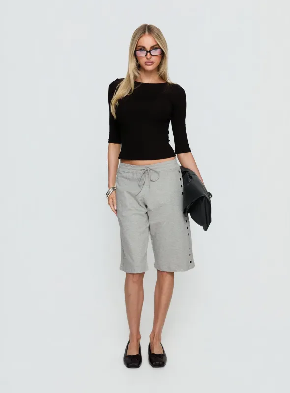 Kether Longline Basketball Studs Short Grey Marle sold by Princess Polly