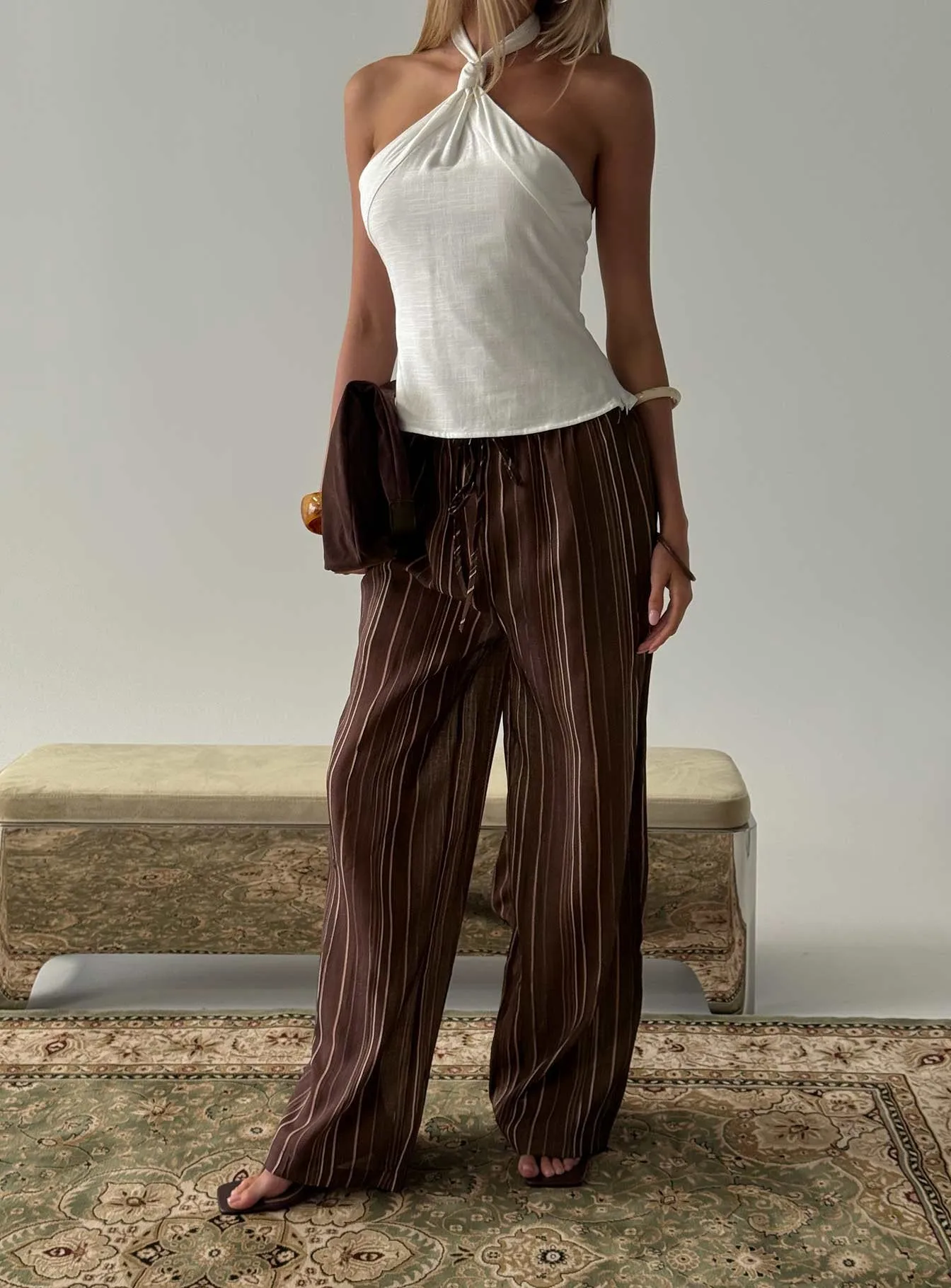 Parklea Pants Brown Multi sold by Princess Polly