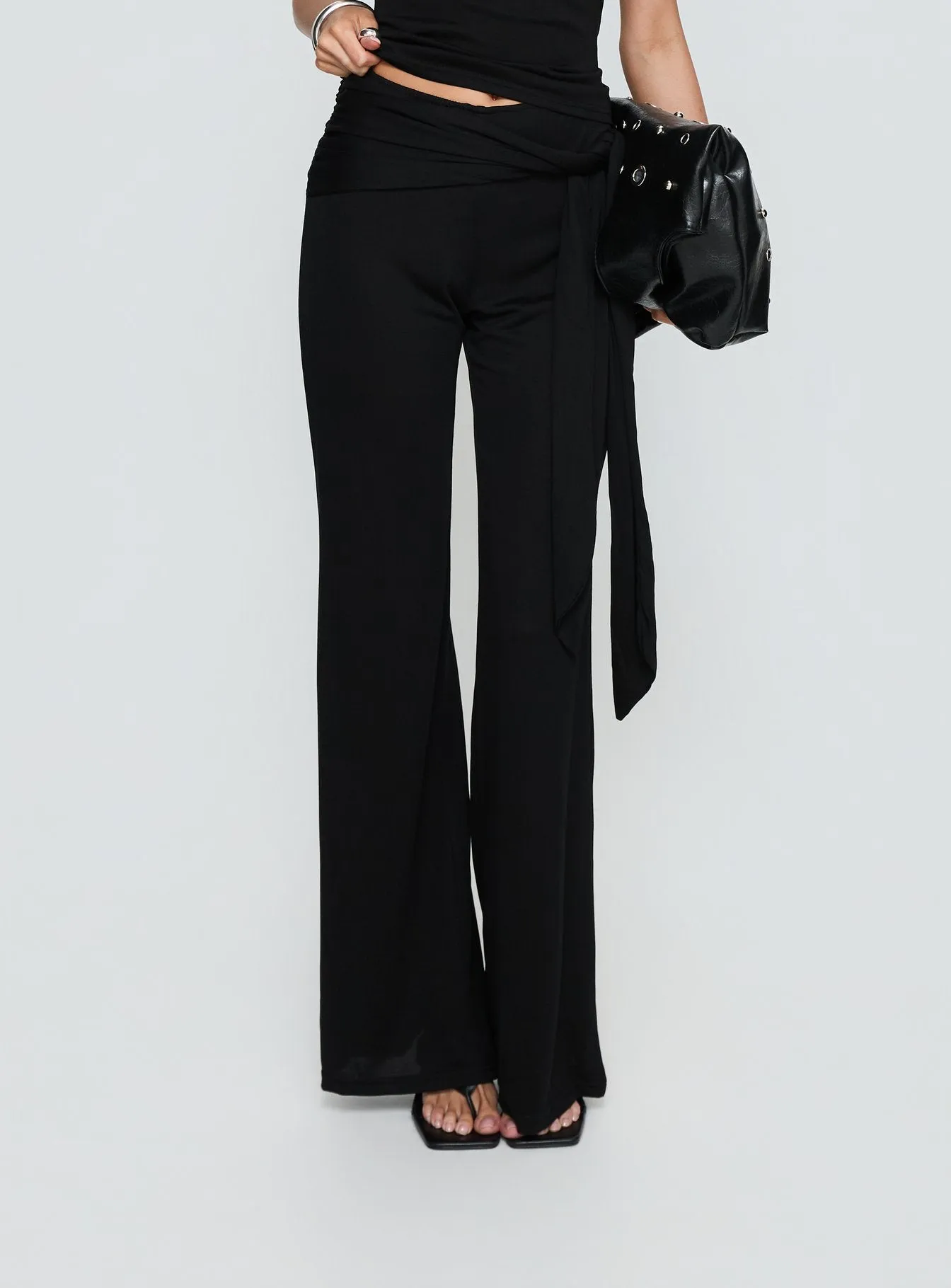 Katiana Wrap Jersey Pants Black sold by Princess Polly product image thumbnail 2