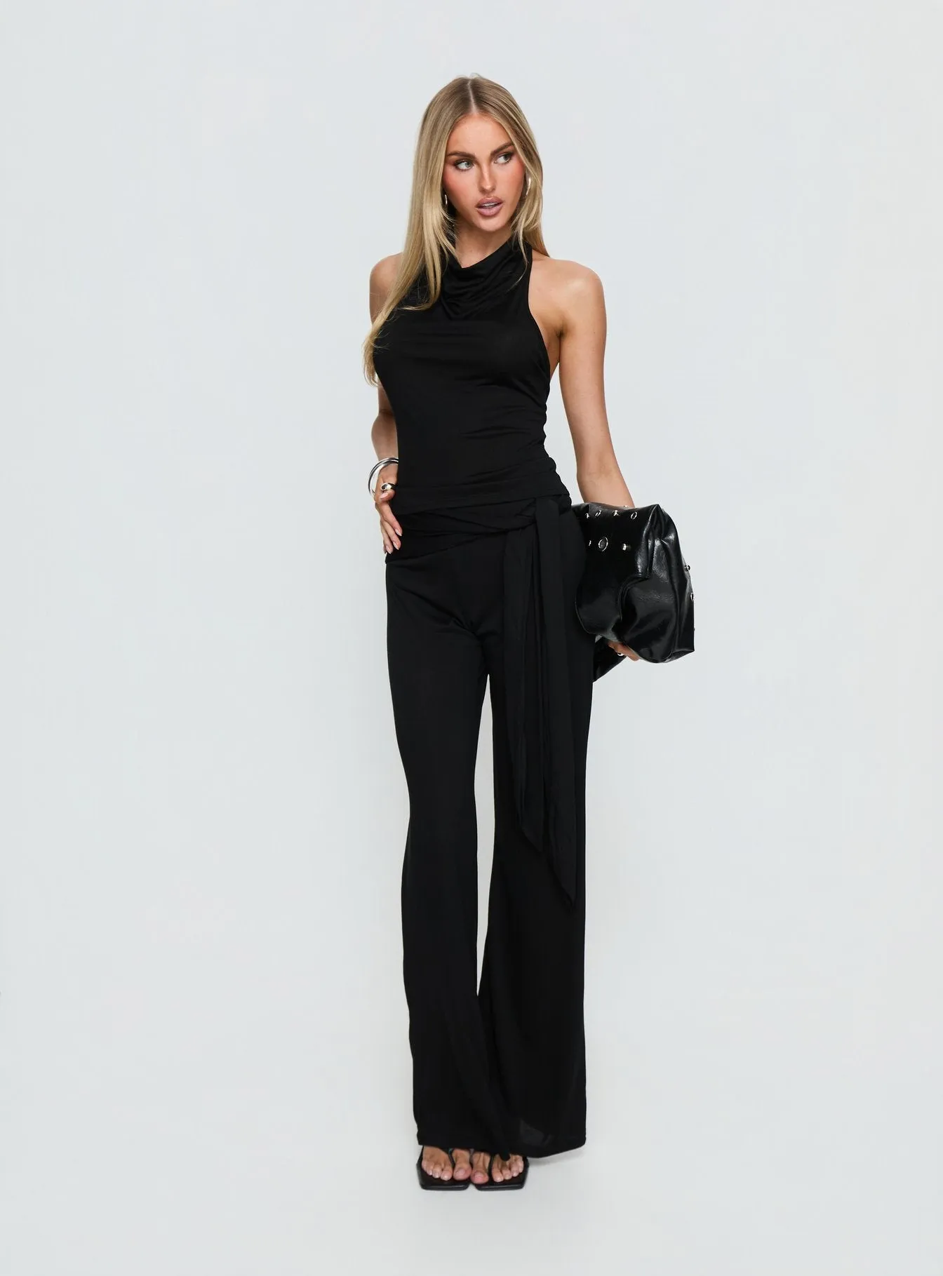 Katiana Wrap Jersey Pants Black sold by Princess Polly product image thumbnail 3