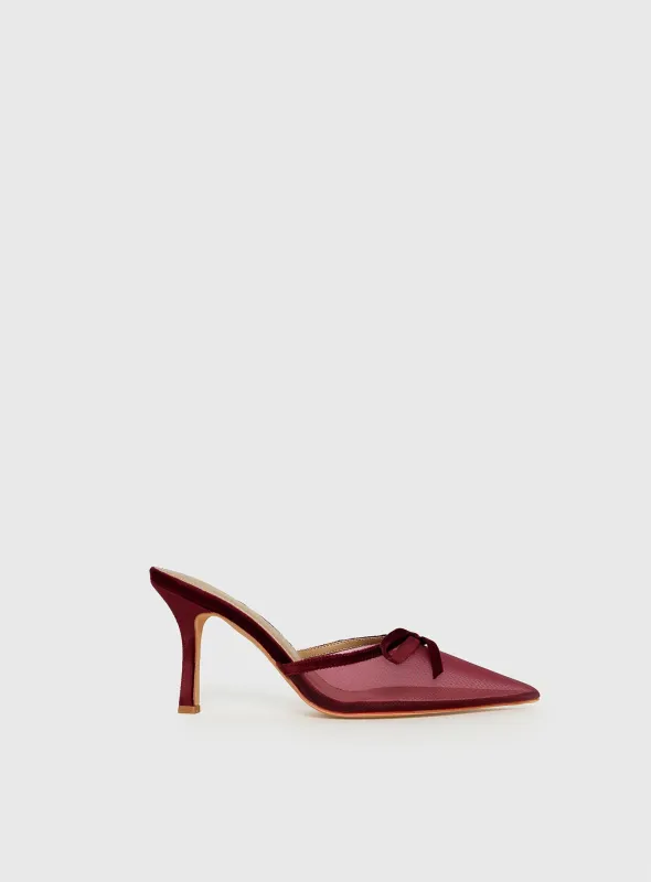 Lavon Pointed Toe Heels Red sold by Princess Polly