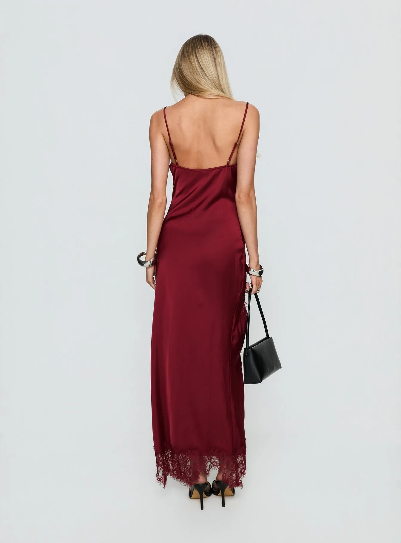 Katalyna Lace Cowl Neck Maxi Dress Red sold by Princess Polly product image thumbnail 5