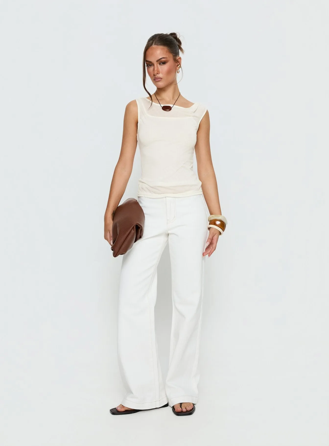 Skaia Layered Sheer Top Cream sold by Princess Polly product image thumbnail 3
