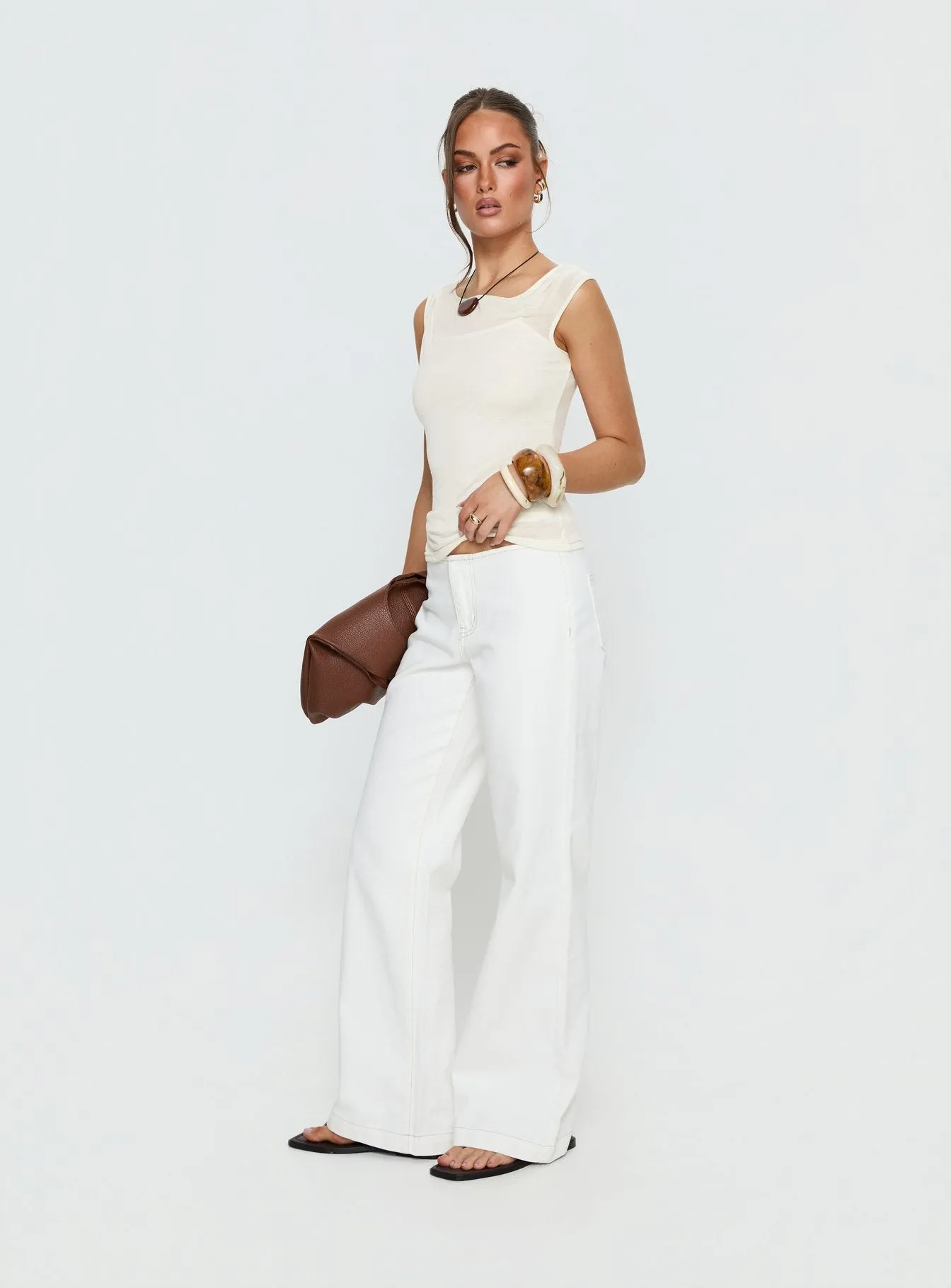 Skaia Layered Sheer Top Cream sold by Princess Polly product image thumbnail 4