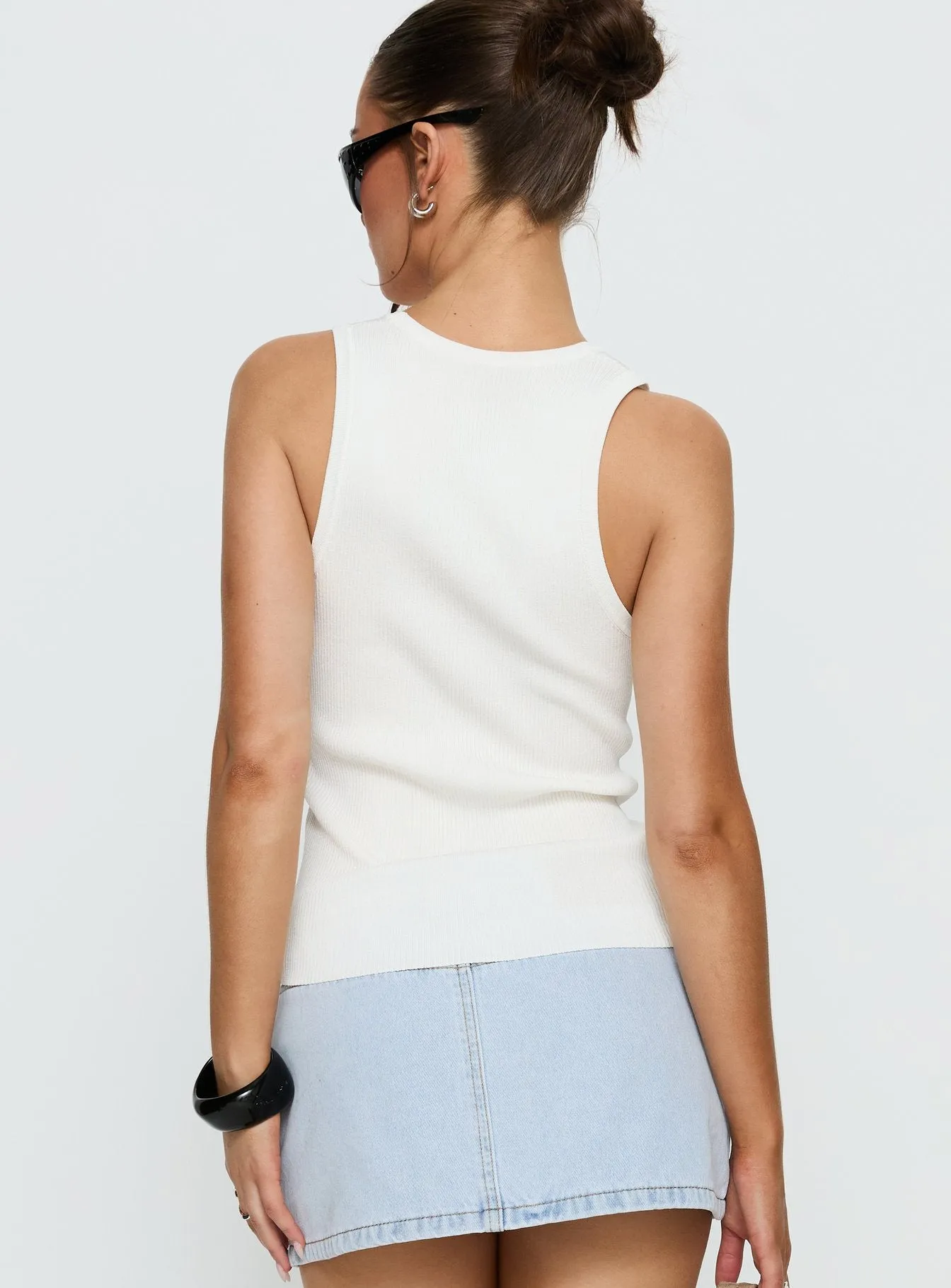 Kyrella Longline Tank Top White sold by Princess Polly product image thumbnail 5