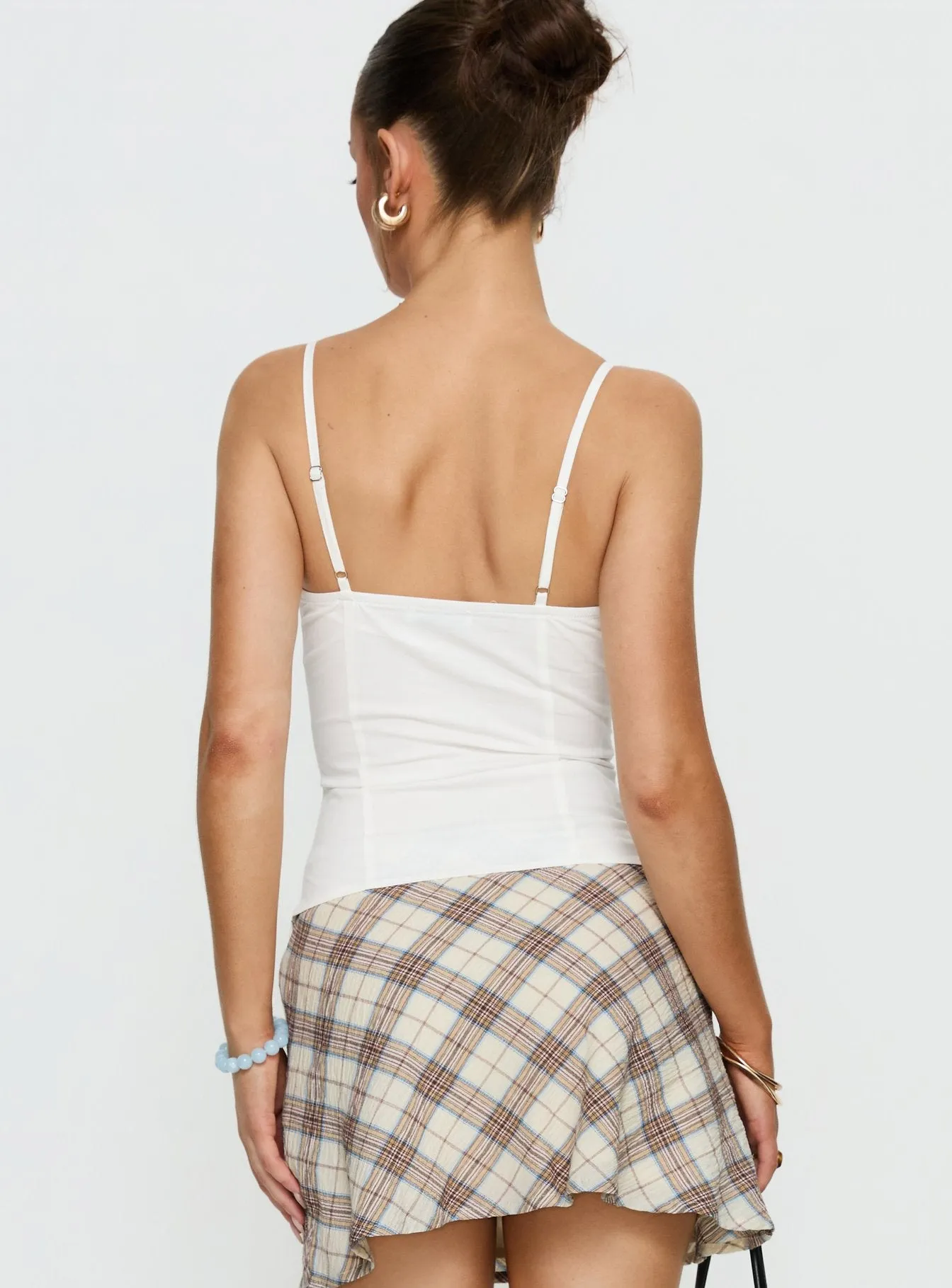 Myrella Button Up Cami Top White sold by Princess Polly product image thumbnail 4