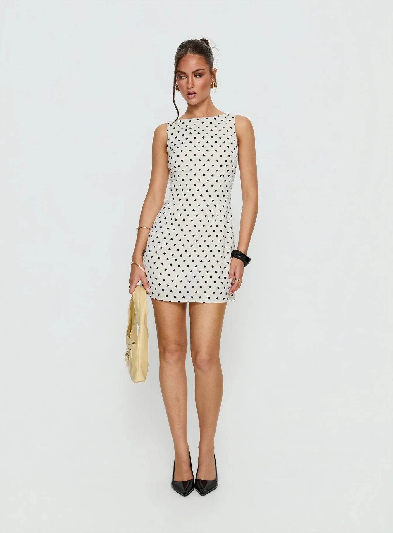 Kherin Boat Neck Romper Cream Polka sold by Princess Polly product image thumbnail 3