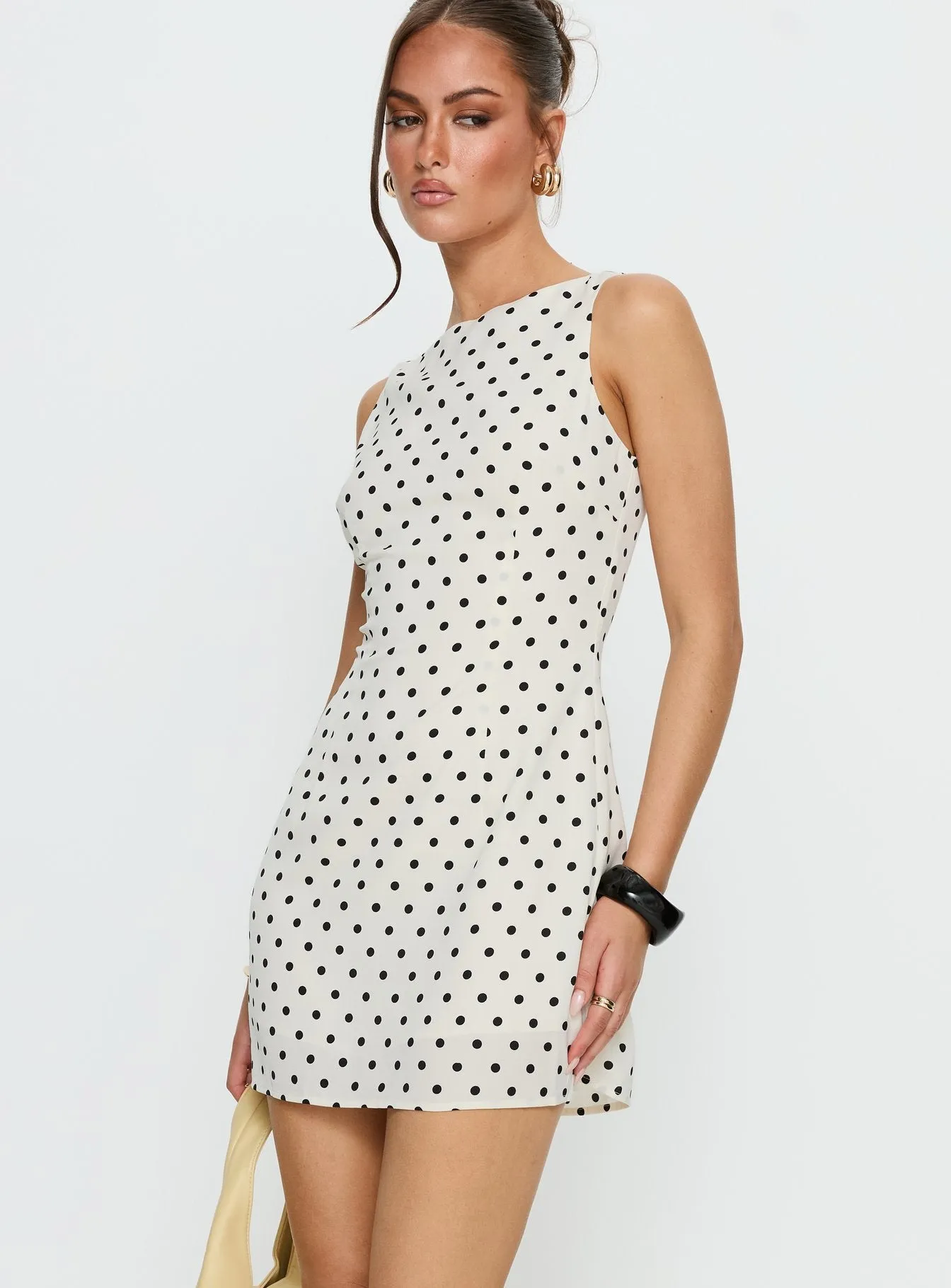 Kherin Boat Neck Romper Cream Polka sold by Princess Polly product image thumbnail 4
