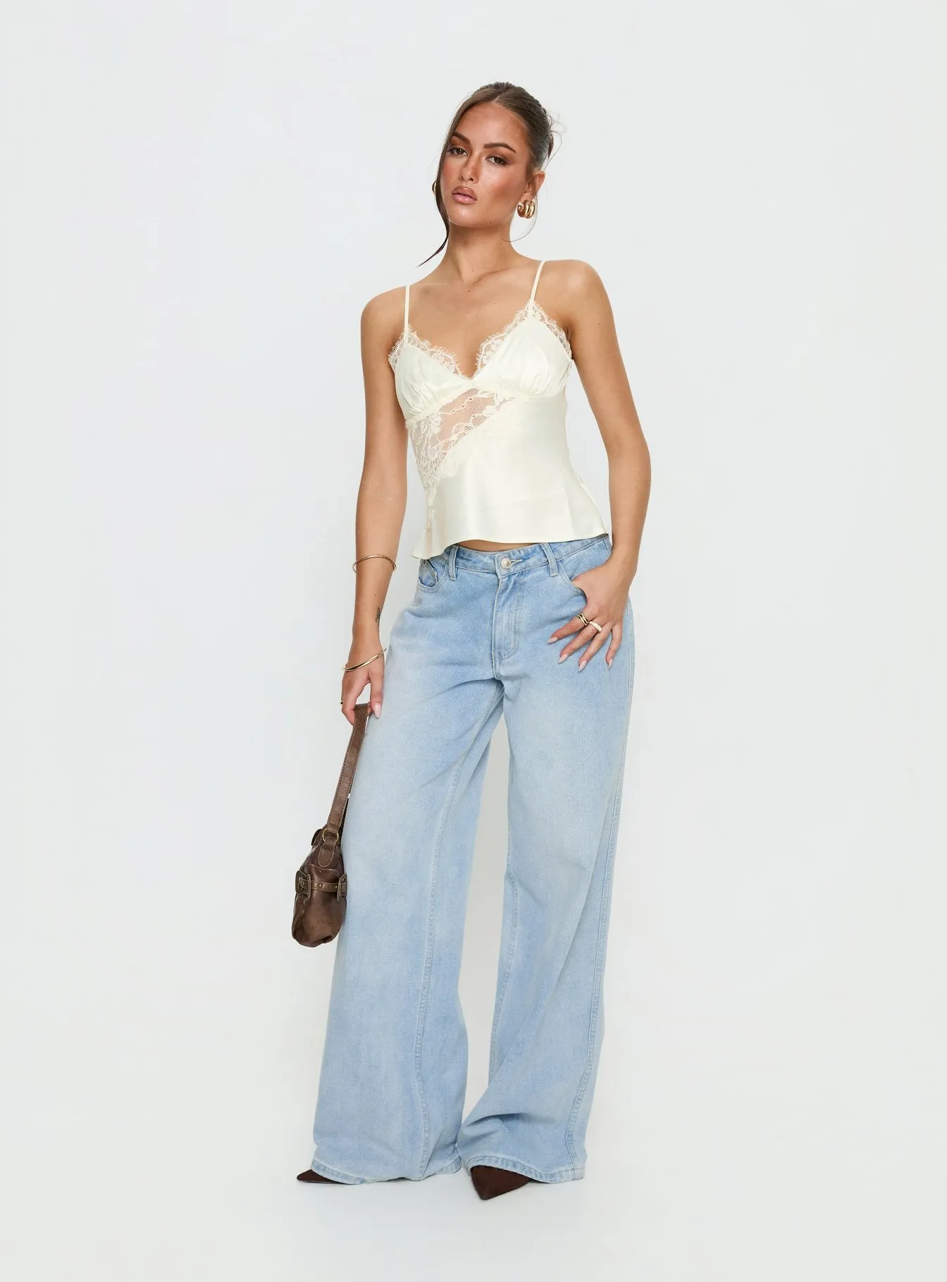 Annamari Lace Satin Cami Top Cream sold by Princess Polly product image thumbnail 3