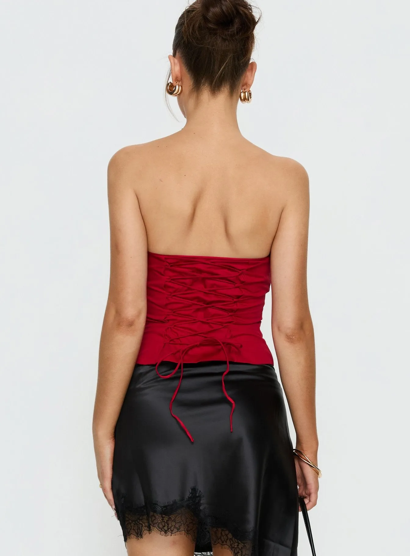 Isalina Strapless Corset Top Red sold by Princess Polly product image thumbnail 5