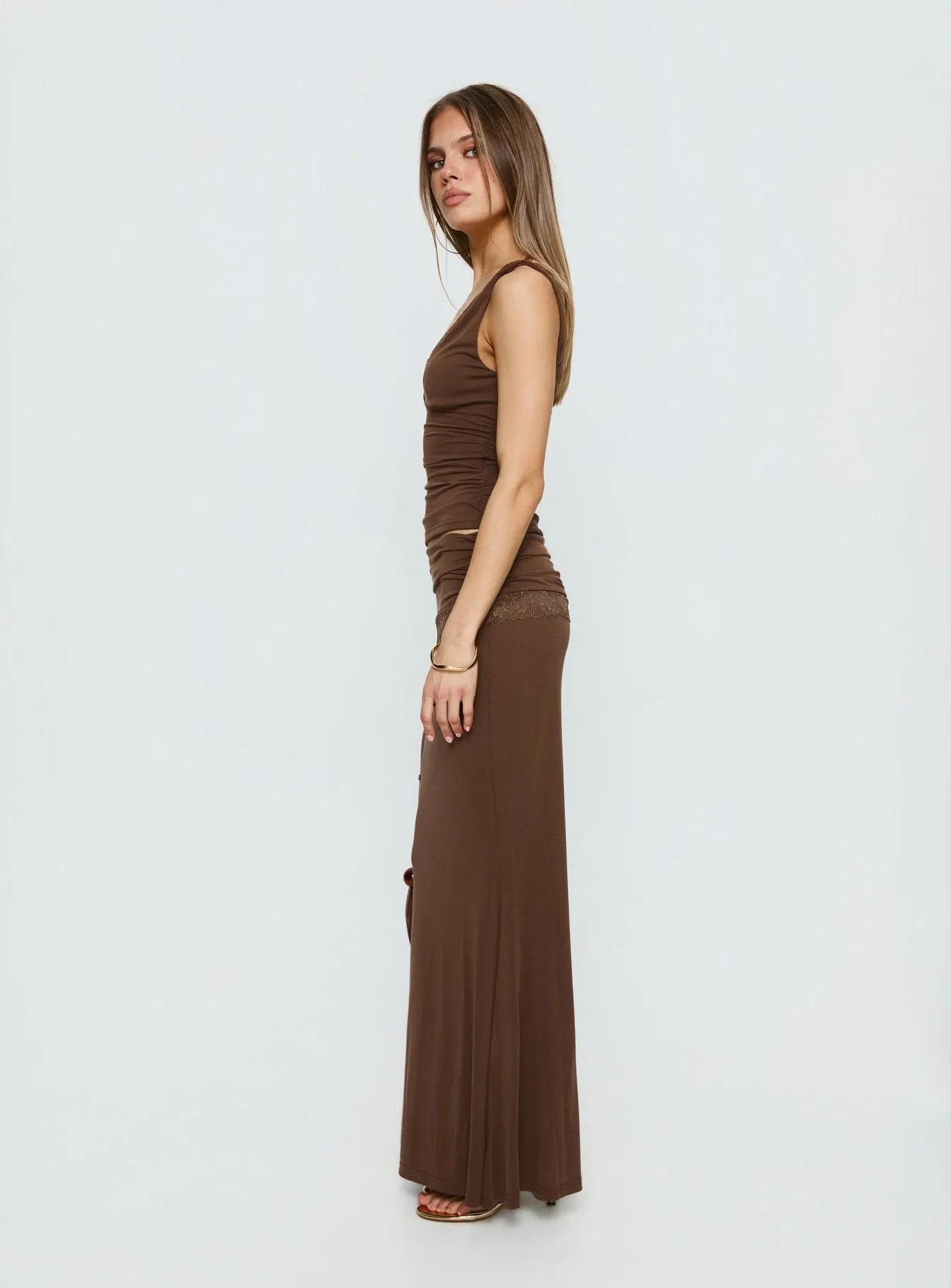 Zespri Jersey Maxi Skirt Brown sold by Princess Polly product image thumbnail 4