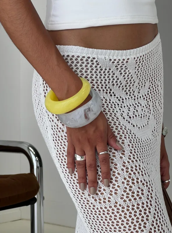 Dance All Night Resin Cuff Pack Yellow / Blue sold by Princess Polly