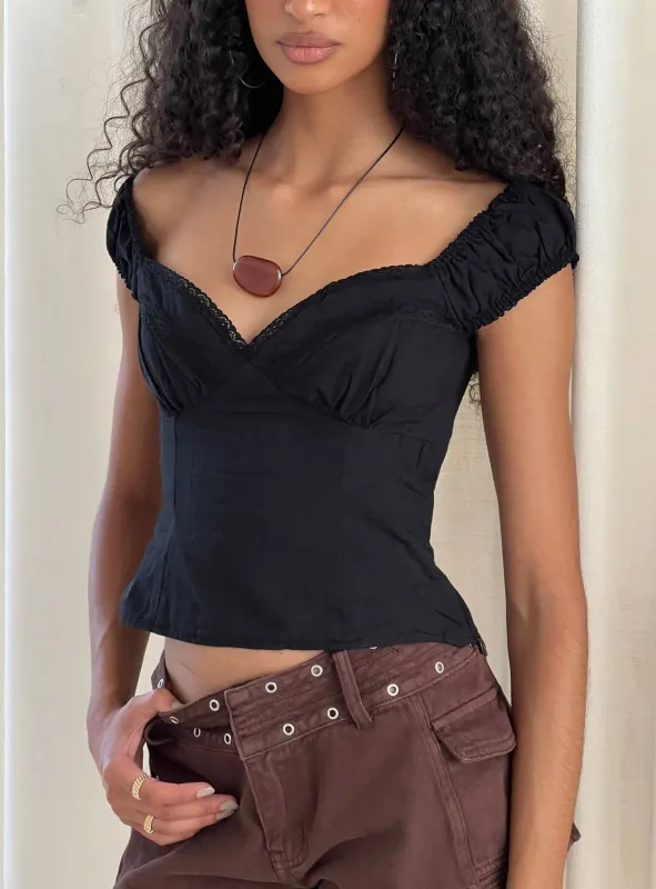 Fyrie Top Black sold by Princess Polly