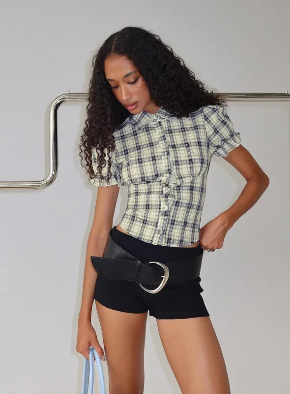 Maxfield Collared Button Up Blouse Top Multi Check sold by Princess Polly