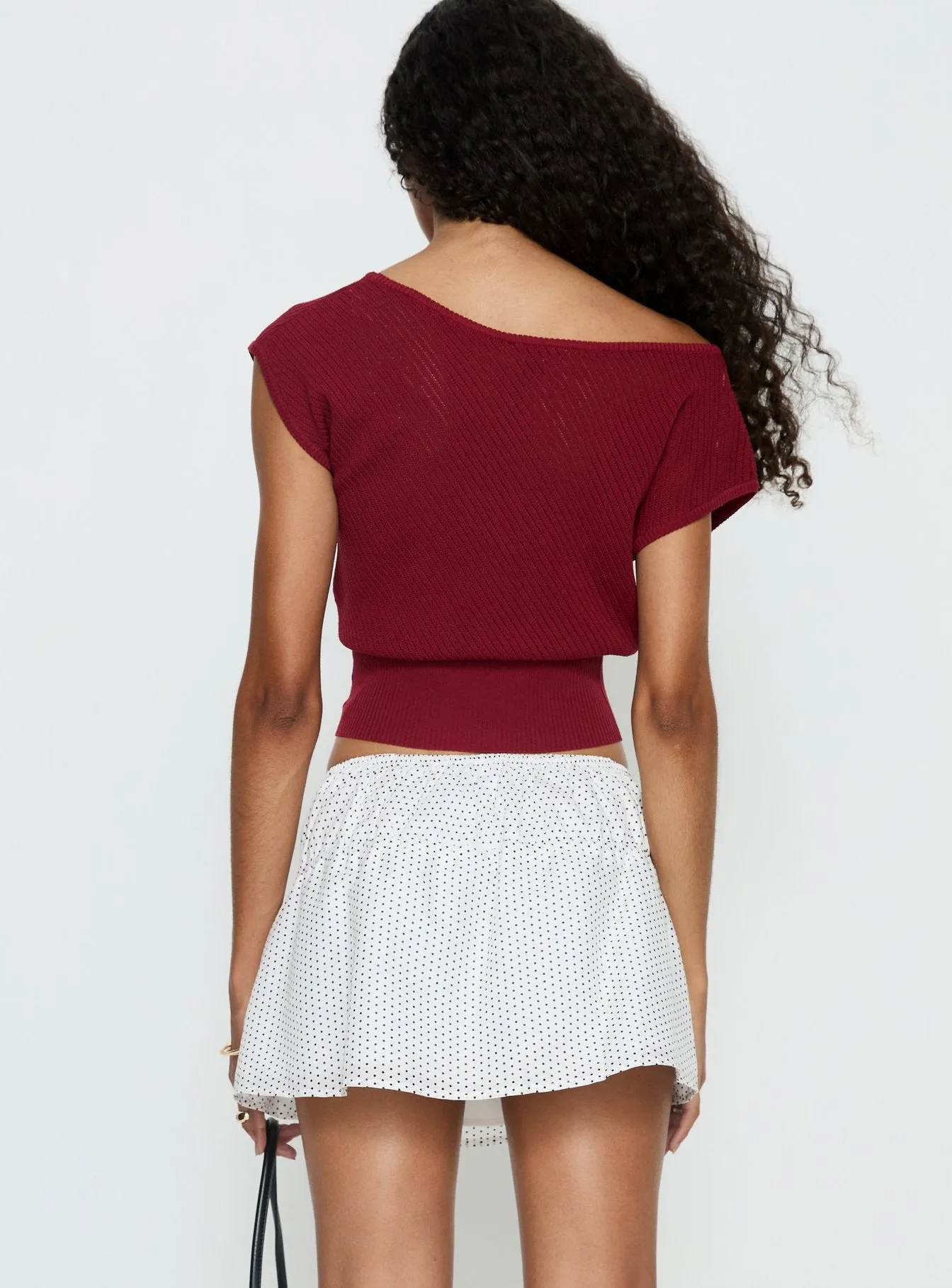 Cloud Tempo Boat Neck Cinched Knit Top Wine sold by Princess Polly product image thumbnail 5