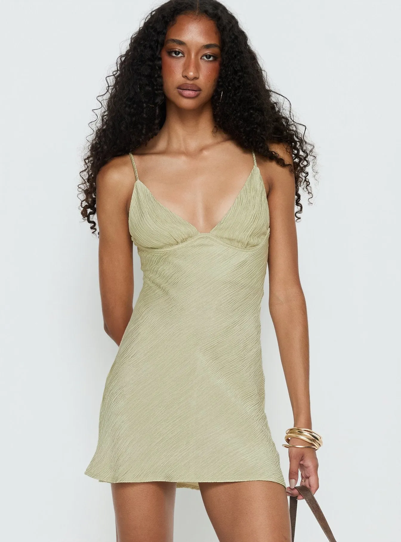 Makaia Balconette Mini Dress Sage sold by Princess Polly product image thumbnail 2