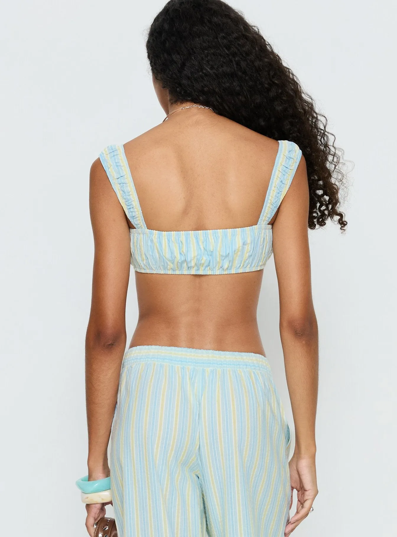 Talyssa Micro Crop Top Blue Stripe sold by Princess Polly product image thumbnail 5