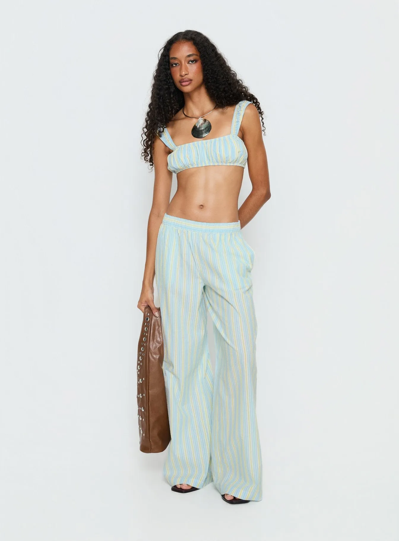 Talyssa Micro Crop Top Blue Stripe sold by Princess Polly product image thumbnail 3