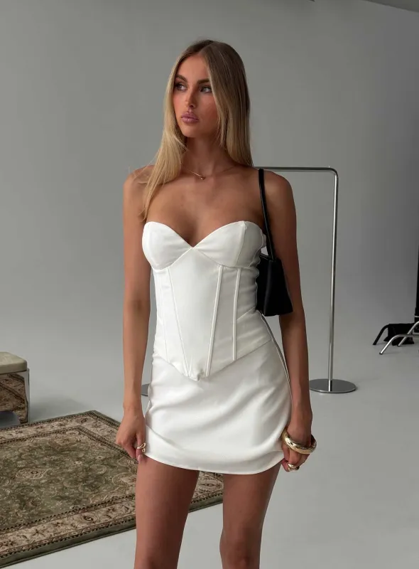 Loryn Sweetheart Corset Mini Dress White sold by Princess Polly