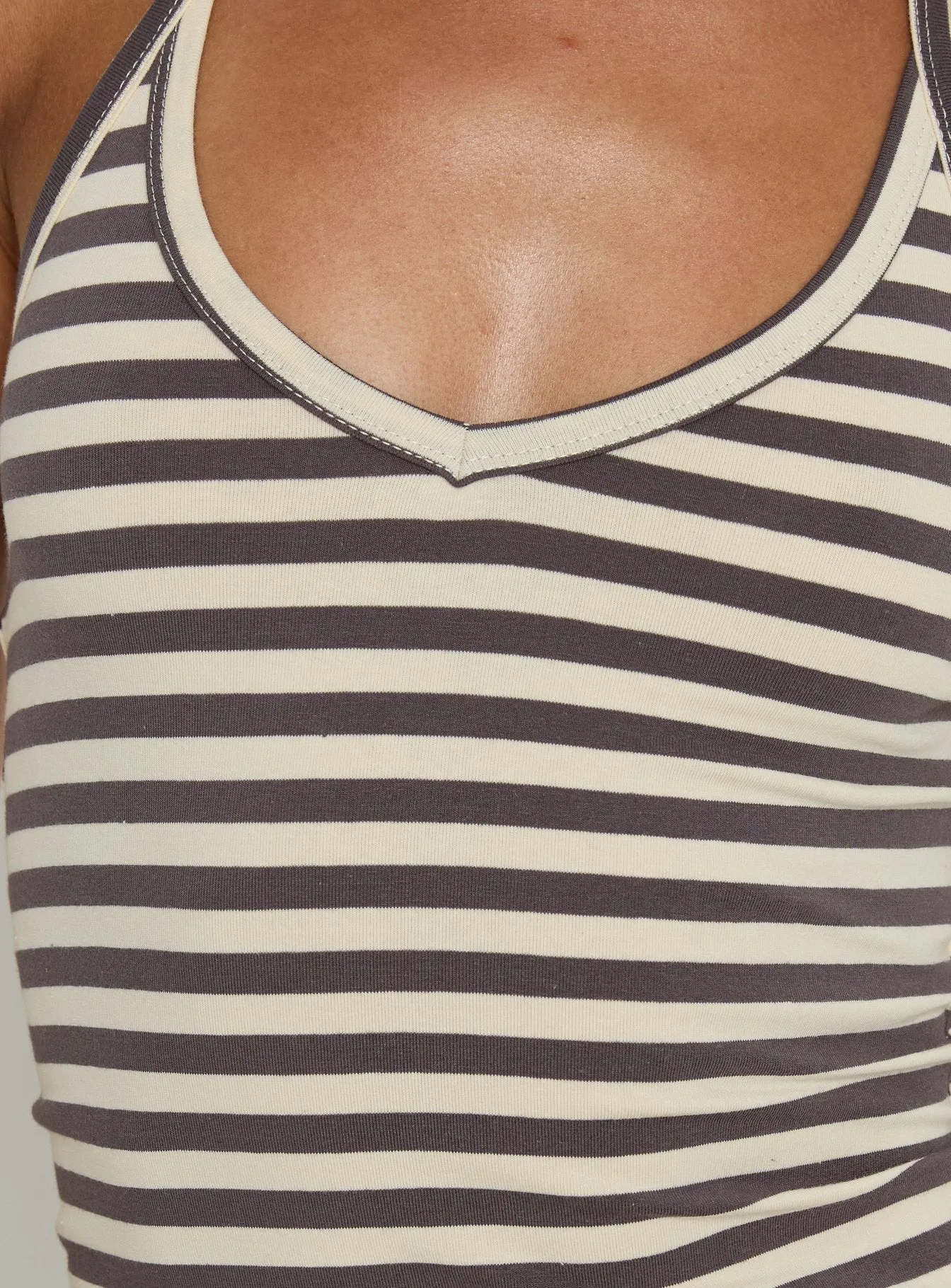 Klova Halter Mini Dress Cream / Grey sold by Princess Polly product image thumbnail 5