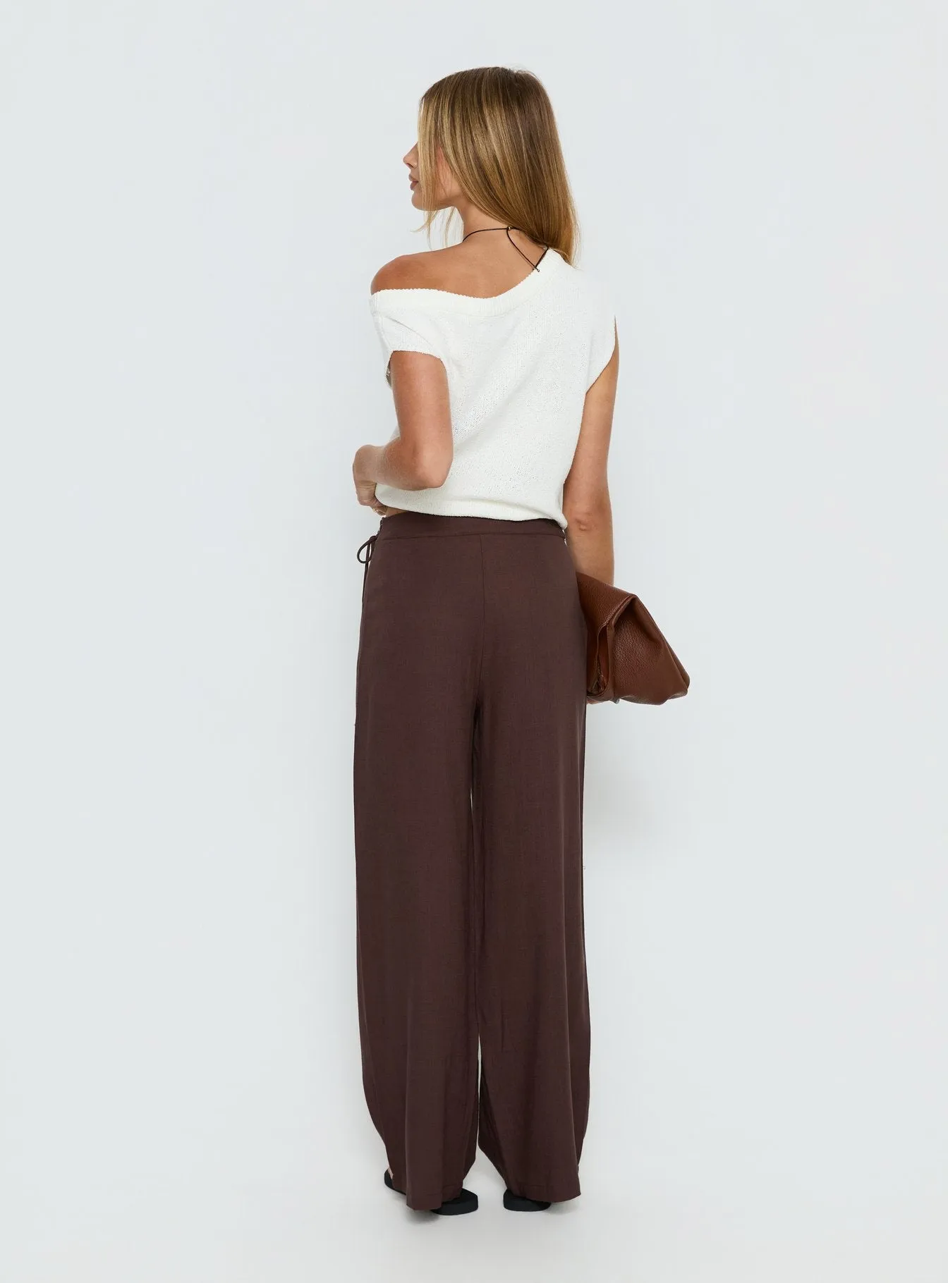 Pine For You Bead Detail Linen Pant Brown sold by Princess Polly product image thumbnail 4